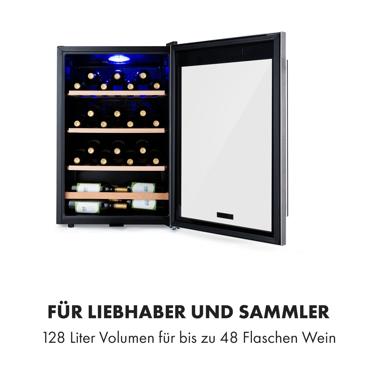 Vinamour 48 Uno Weinkühlschrank 128l 48Fl 3 Einschübe 4-18°C – Bild 5
