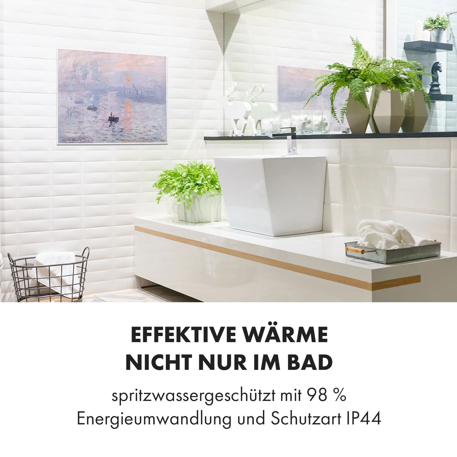 Wonderwall Air Art Smart Infrarotheizung 80x60cm 500W Wandmontage Sonnenaufgang – Bild 6