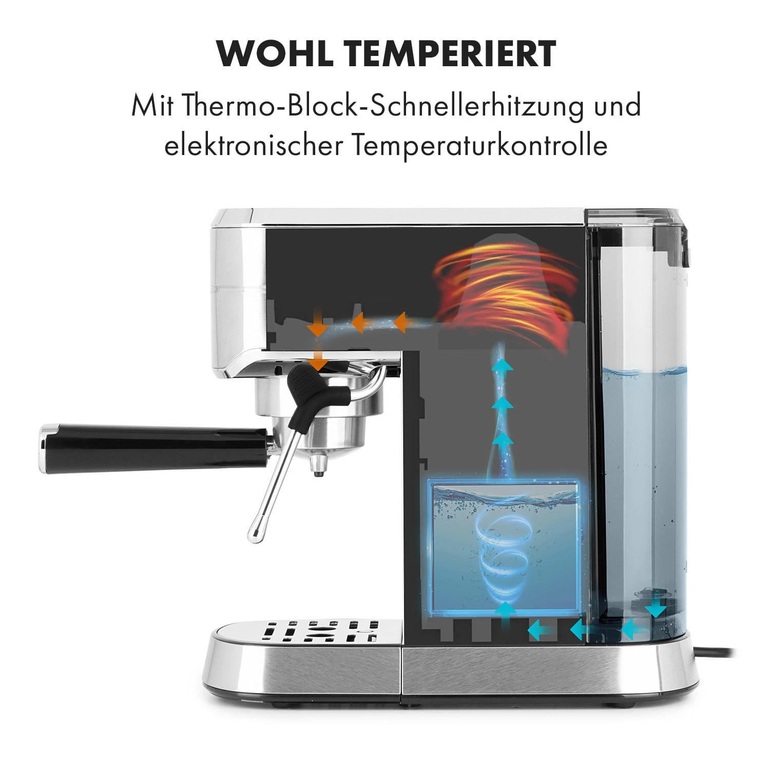 Futura Espressomaker 20 Bar 1450 Watt 20 Bar Wassertank: 1,25 Liter Rostfreier Edelstahl – Bild 3