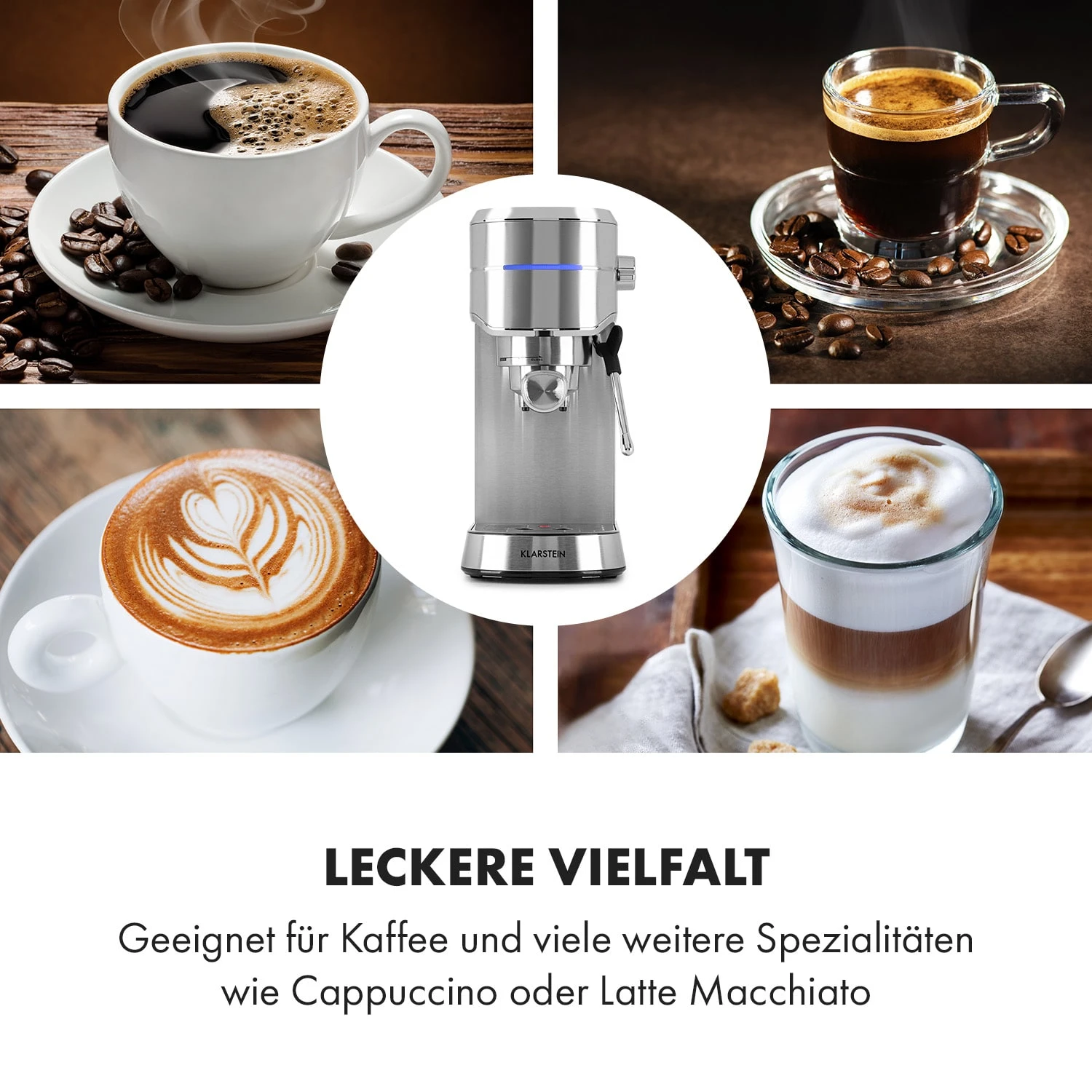 Futura Espressomaker 20 Bar 1450 Watt 20 Bar Wassertank: 1,25 Liter Rostfreier Edelstahl – Bild 5