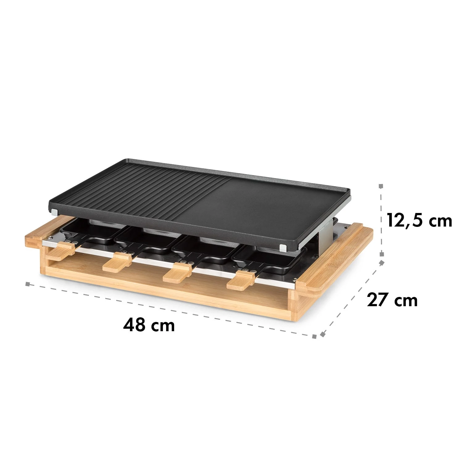Tournedo Raclette 1200W Aluminiumguss 8 Personen Holz-Dekor – Bild 9