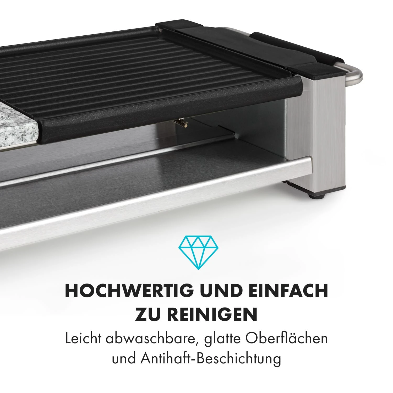 Bistecca Raclette 1200W Metall / Stein 8 Personen Kontroll-LED – Bild 3