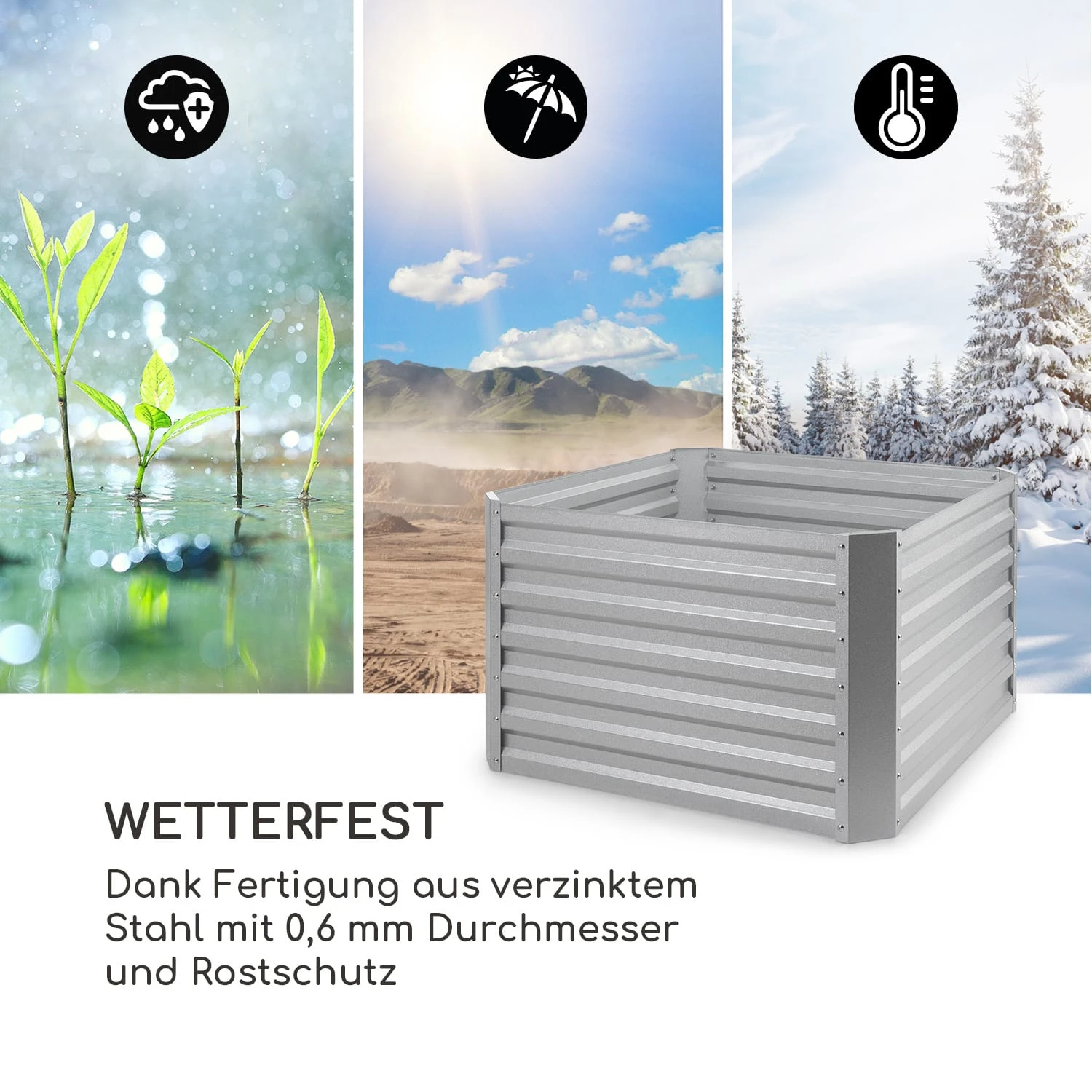 High Grow Straight Hochbeet 100x60x100cm 600l Stahl – Bild 6