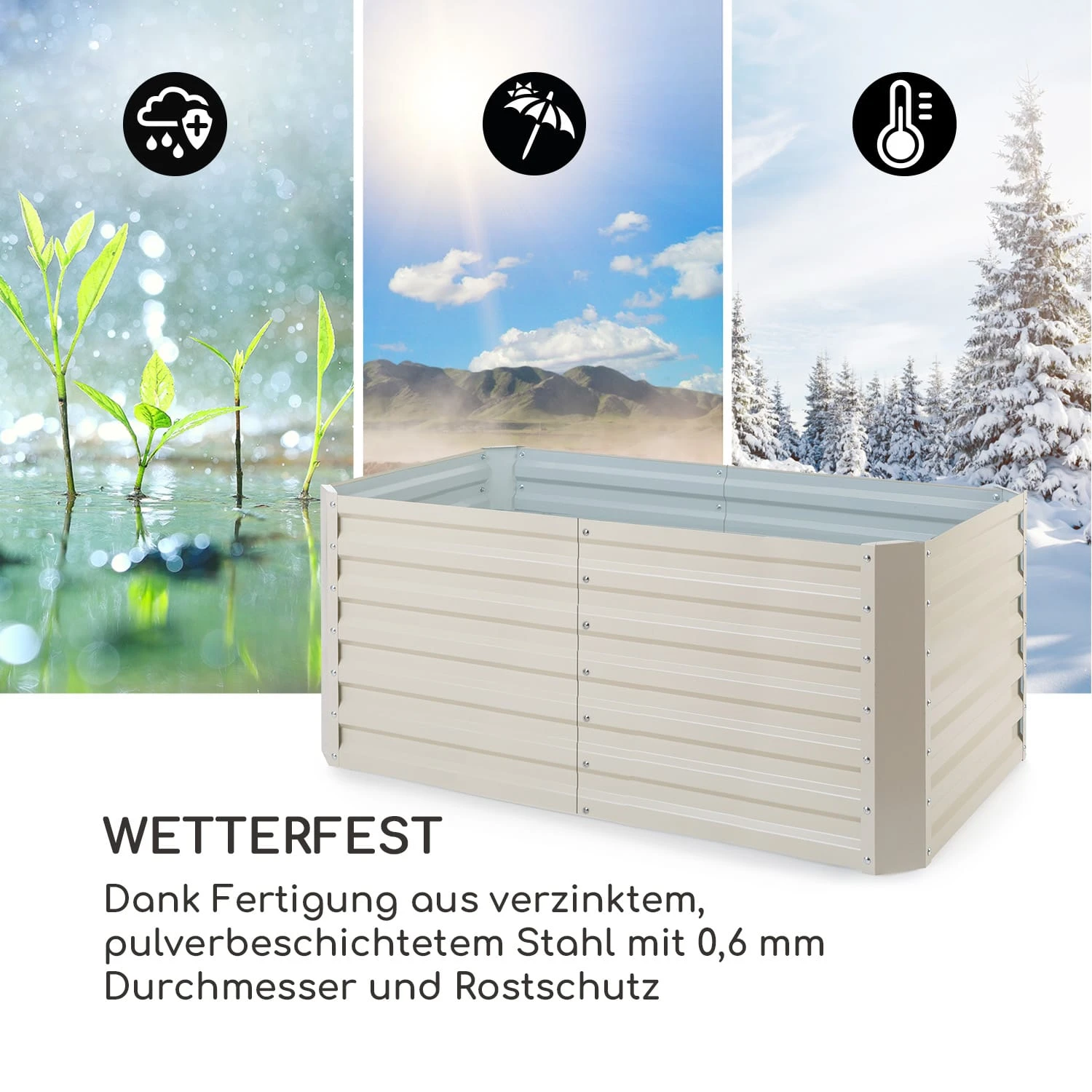 High Grow Straight Hochbeet 120x60x60cm 432l Stahl – Bild 6