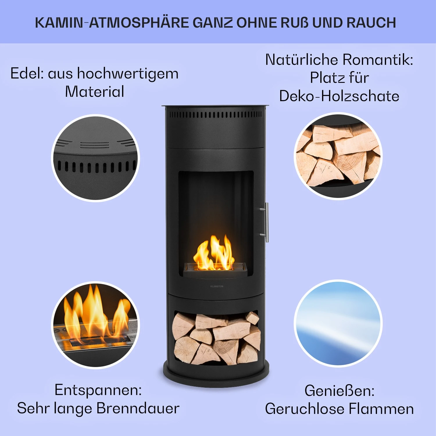 Phantasma Calor Ethanol-Kamin Rauch- & Geruchslos Sicherheitsglas – Bild 2