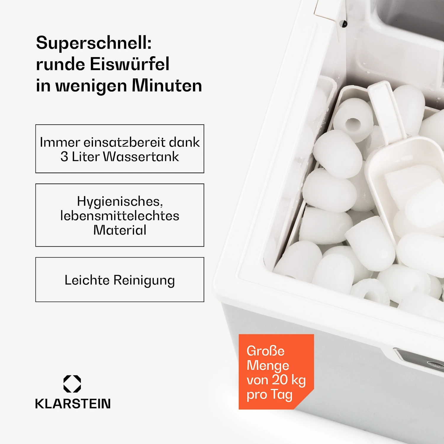 Icefestival Bullet Eiswürfelbereiter 400W 1,9l 20kg/24h – Bild 2