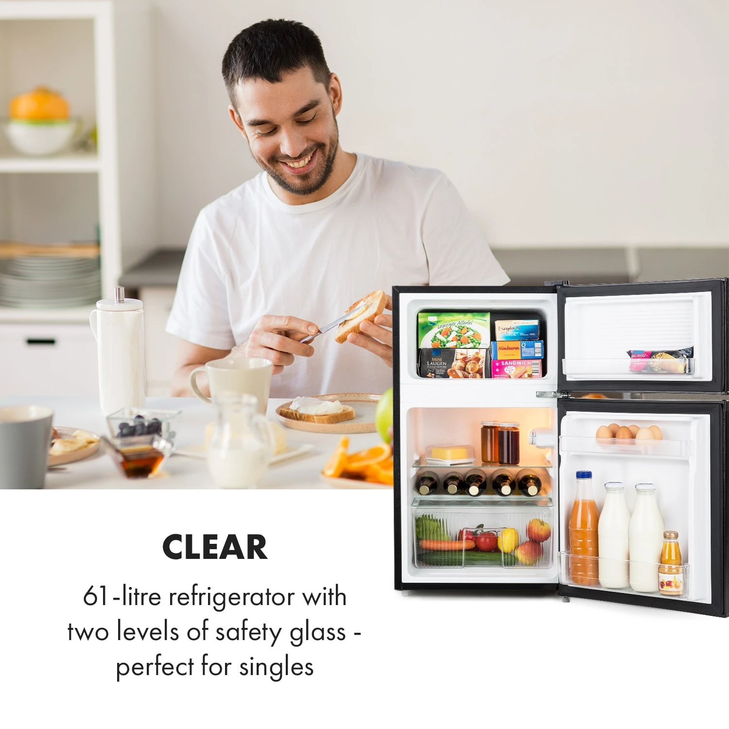 Big Daddy Cool Kühl-Gefrier-Kombination 87 Liter 40dB EEK F – Bild 3