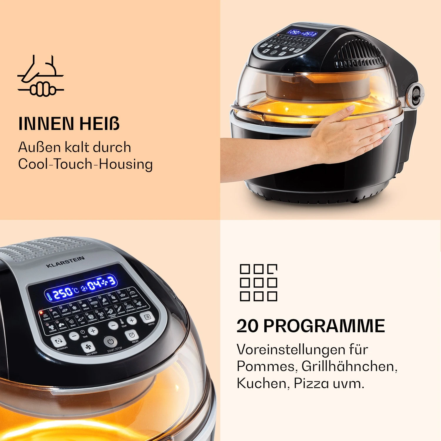 VitAir Smart Heißluftfritteuse App-Steuerung / 1400W / 7,75 Ltr / 20 Programme – Bild 5