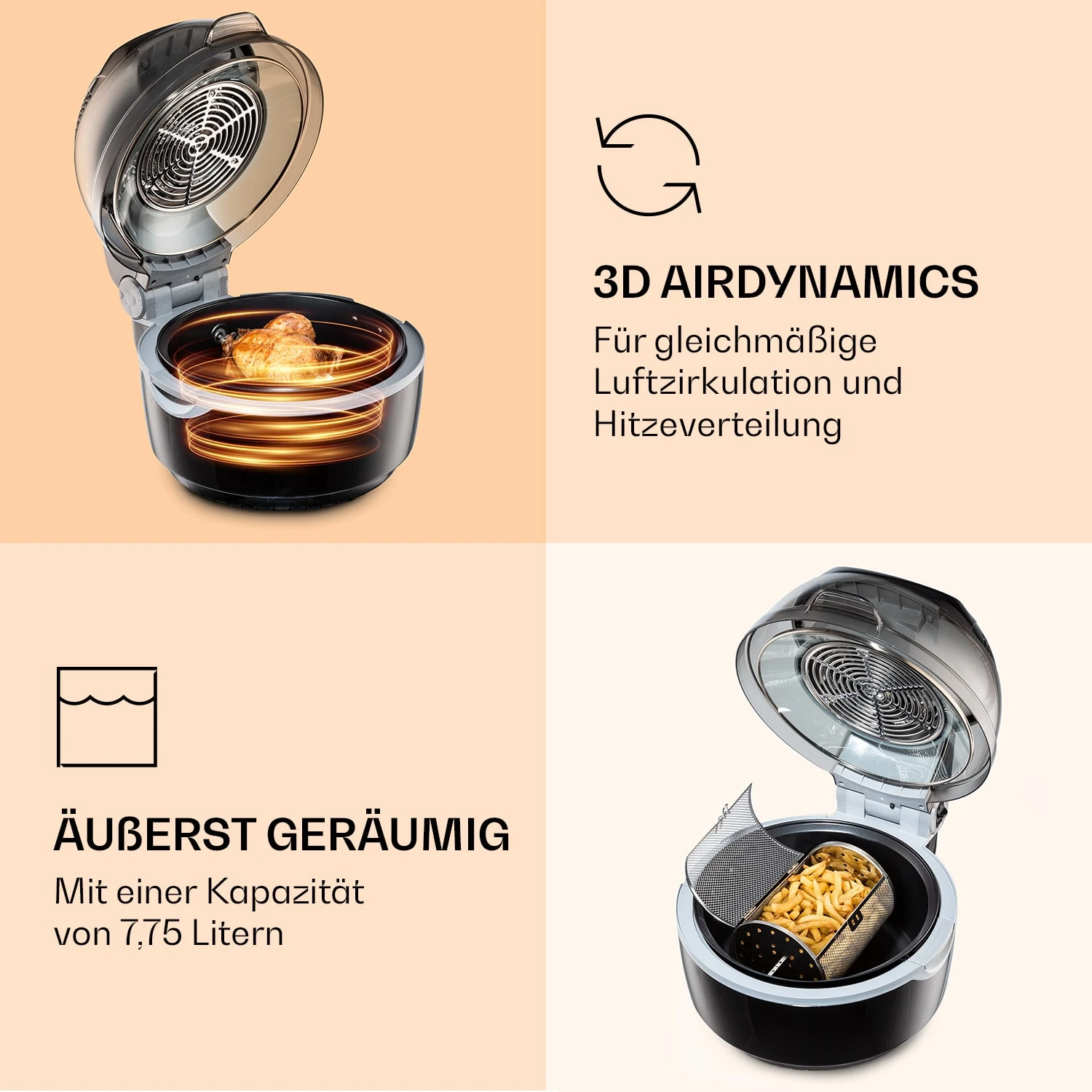 VitAir Smart Heißluftfritteuse App-Steuerung / 1400W / 7,75 Ltr / 20 Programme – Bild 6