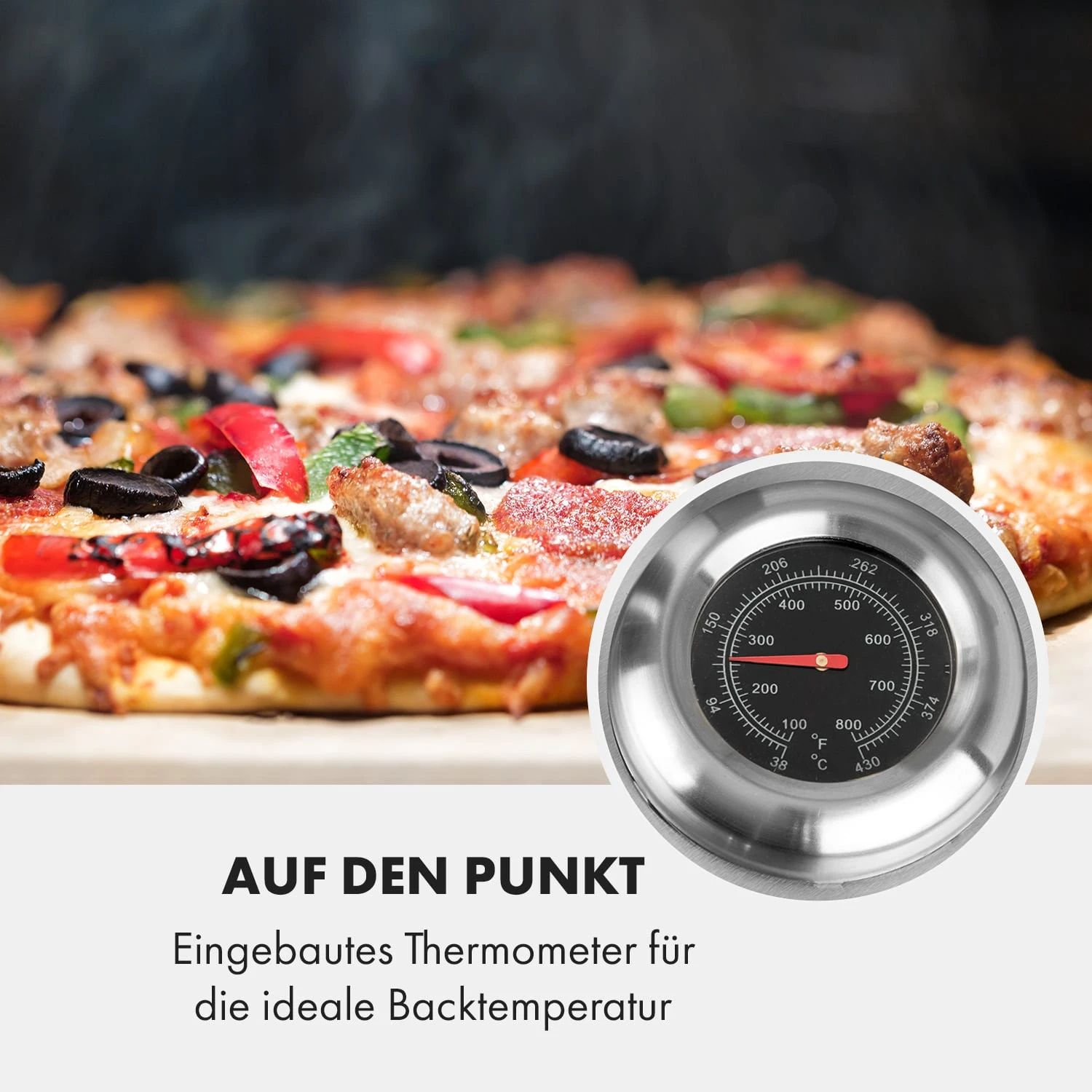 Pizzaiolo Neo Gas-Pizzaofen Inkl. Pizzastein Thermometer Edelstahl – Bild 5