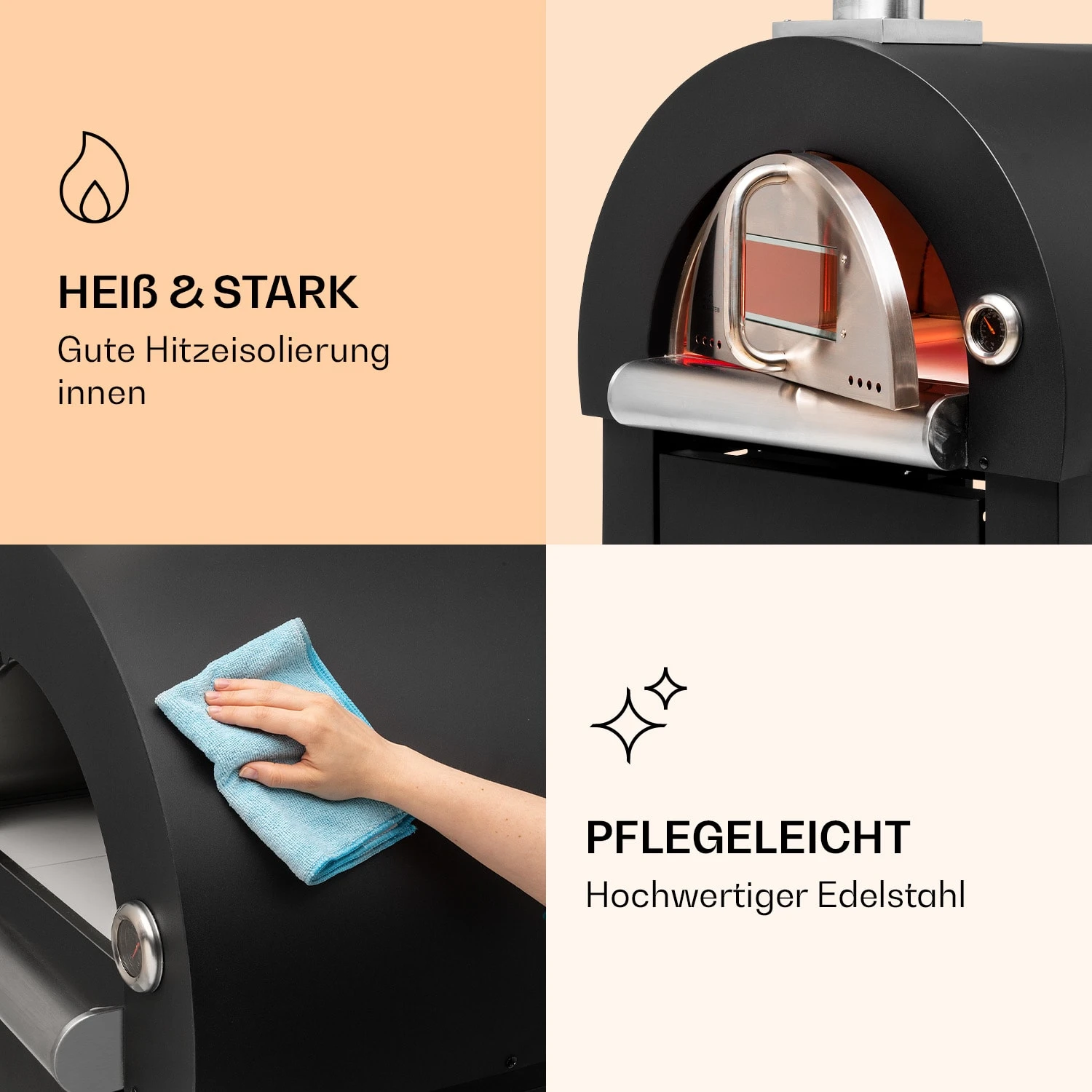 Diavolo Napoletana Pizzaofen Holzofen Rostfreier Edelstahl – Bild 4