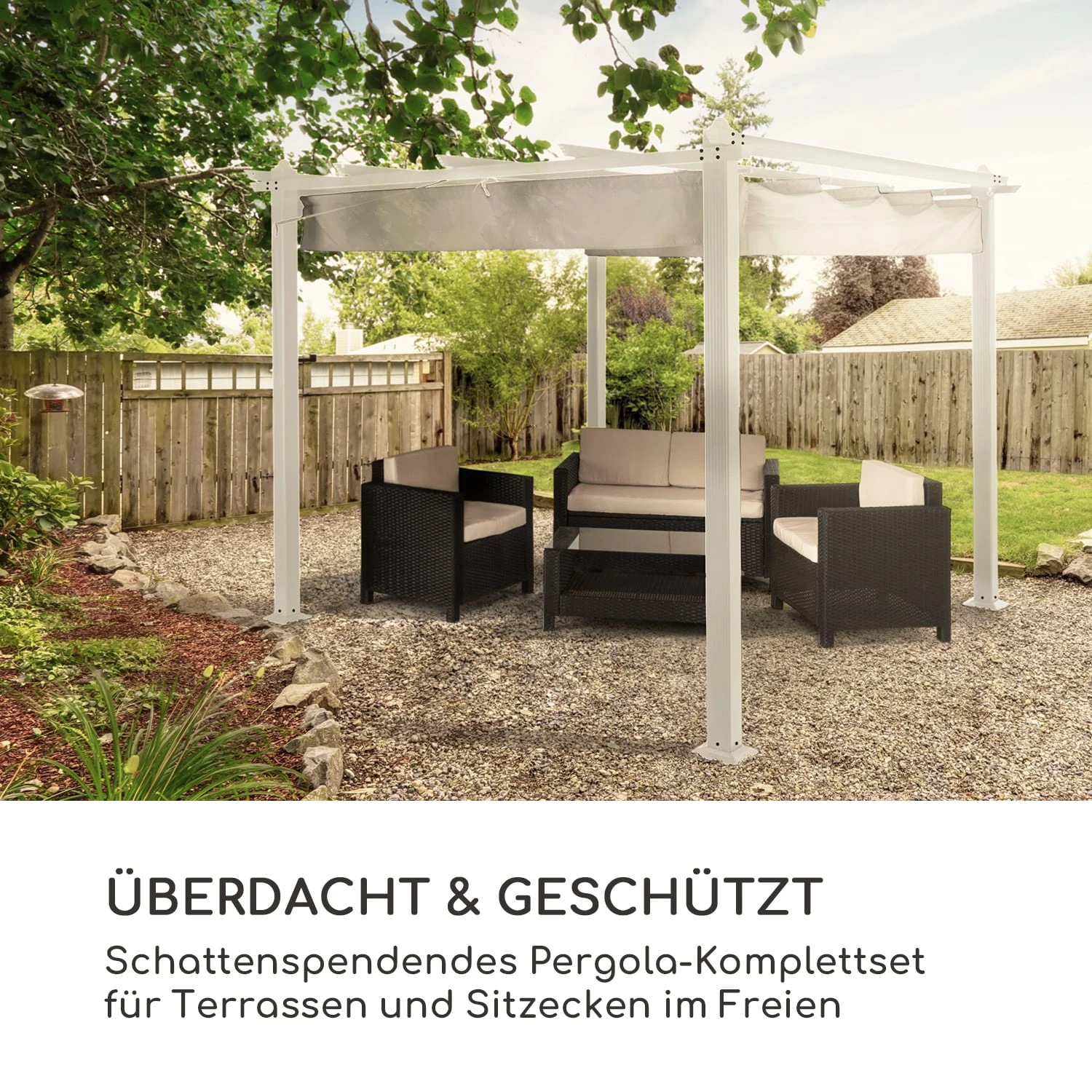 Pantheon Pergola Aluminiumkantrohr 3x3m 4 Eckpfosten Wasserabweisend – Bild 2