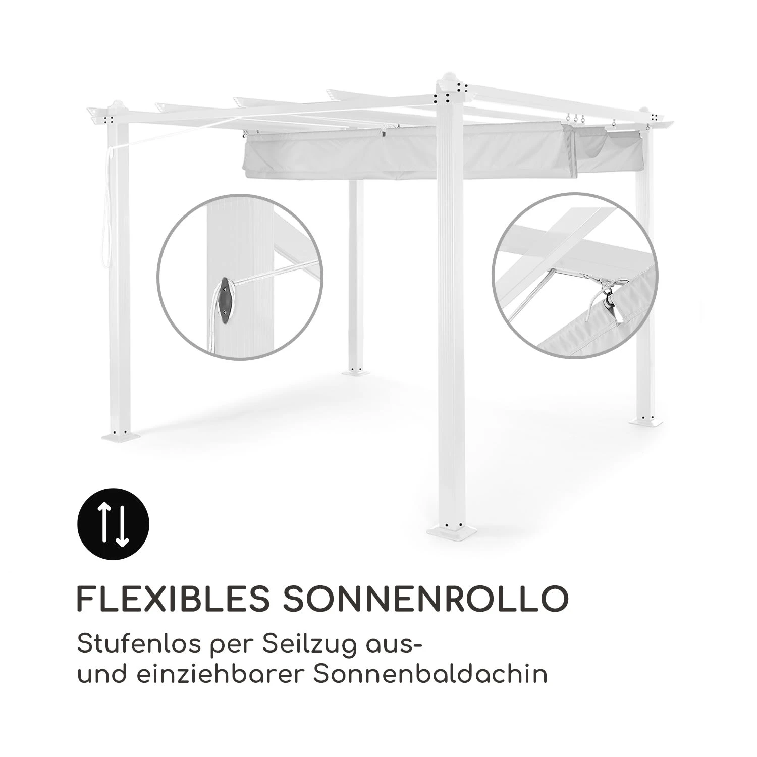 Pantheon Pergola Aluminiumkantrohr 3x3m 4 Eckpfosten Wasserabweisend – Bild 4
