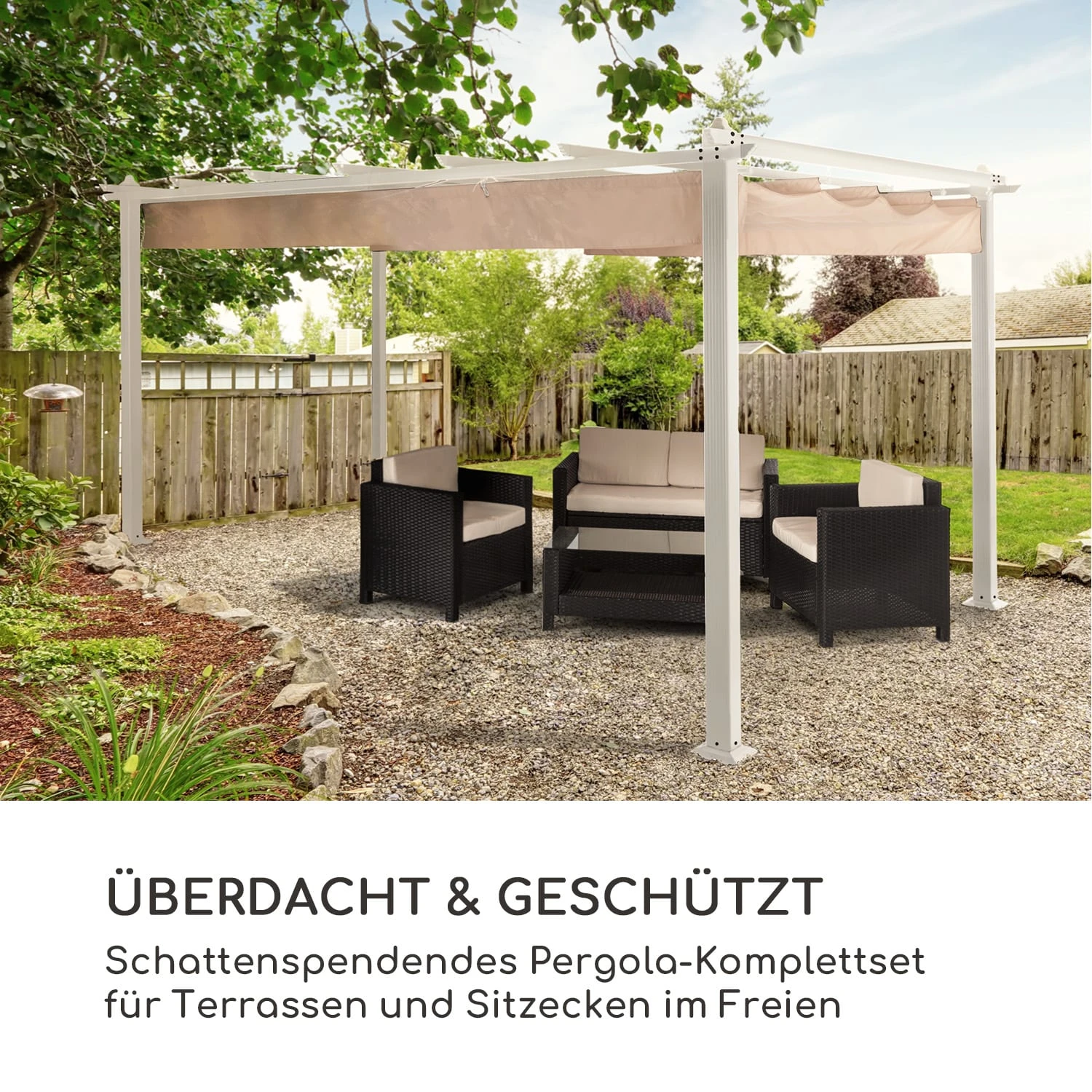 Pantheon Pergola Aluminiumkantrohr 3x4m 4 Eckpfosten Wasserabweisend – Bild 2