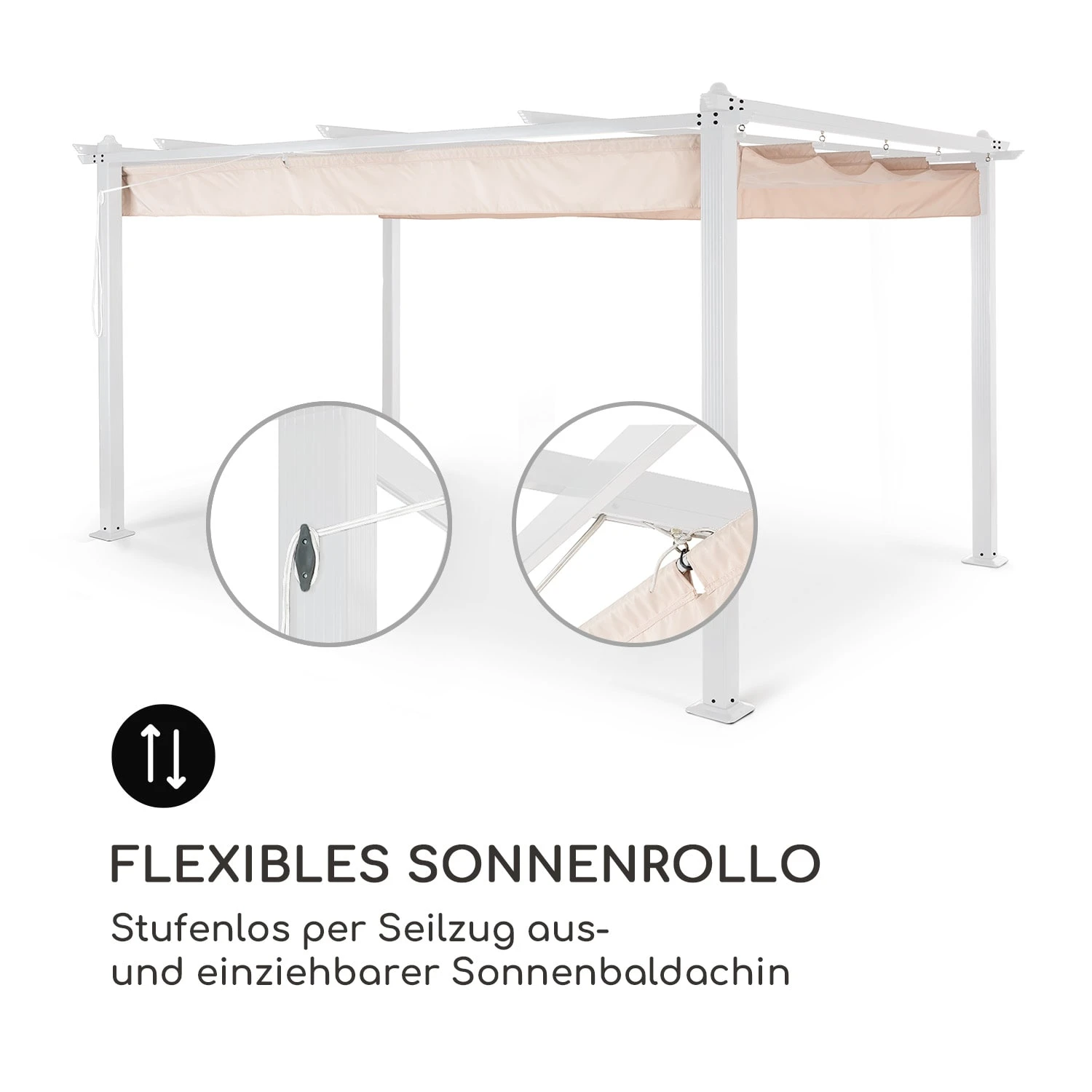 Pantheon Pergola Aluminiumkantrohr 3x4m 4 Eckpfosten Wasserabweisend – Bild 4