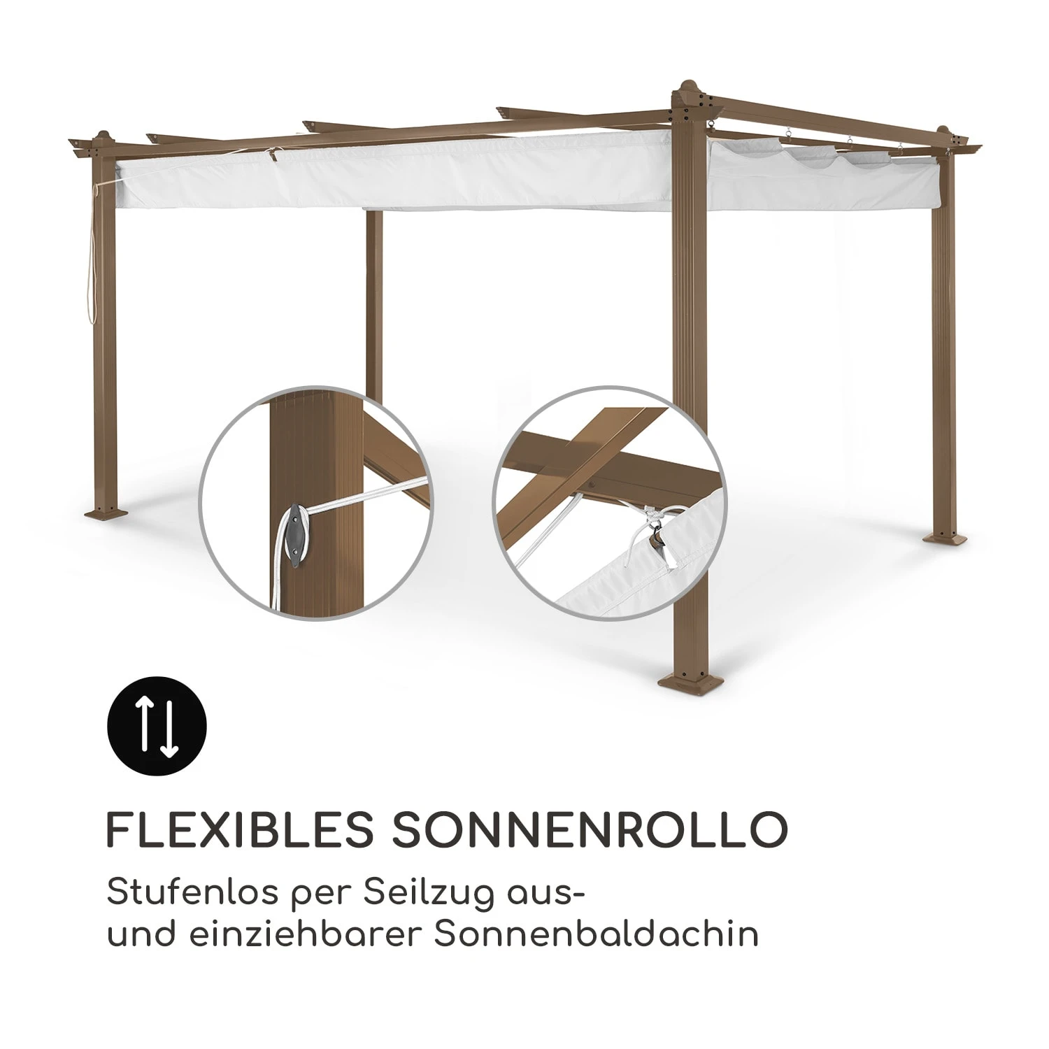 Pantheon Rust Pergola Aluminium 3x4m 6 Eckpfosten Wasserabweisend – Bild 4