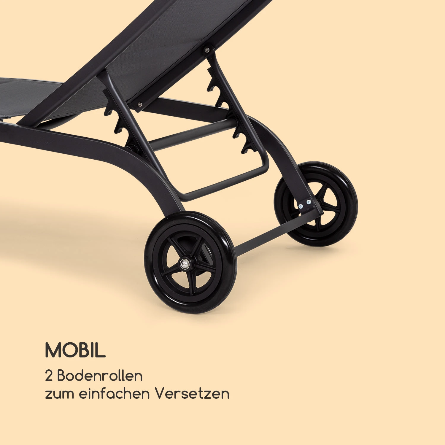 Limala Sonnenliege Lounger Stahl/Aluminium Textilene 150 Kg Mobil – Bild 4