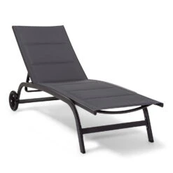 Limala Sonnenliege Lounger Stahl/Aluminium Textilene 150 Kg Mobil