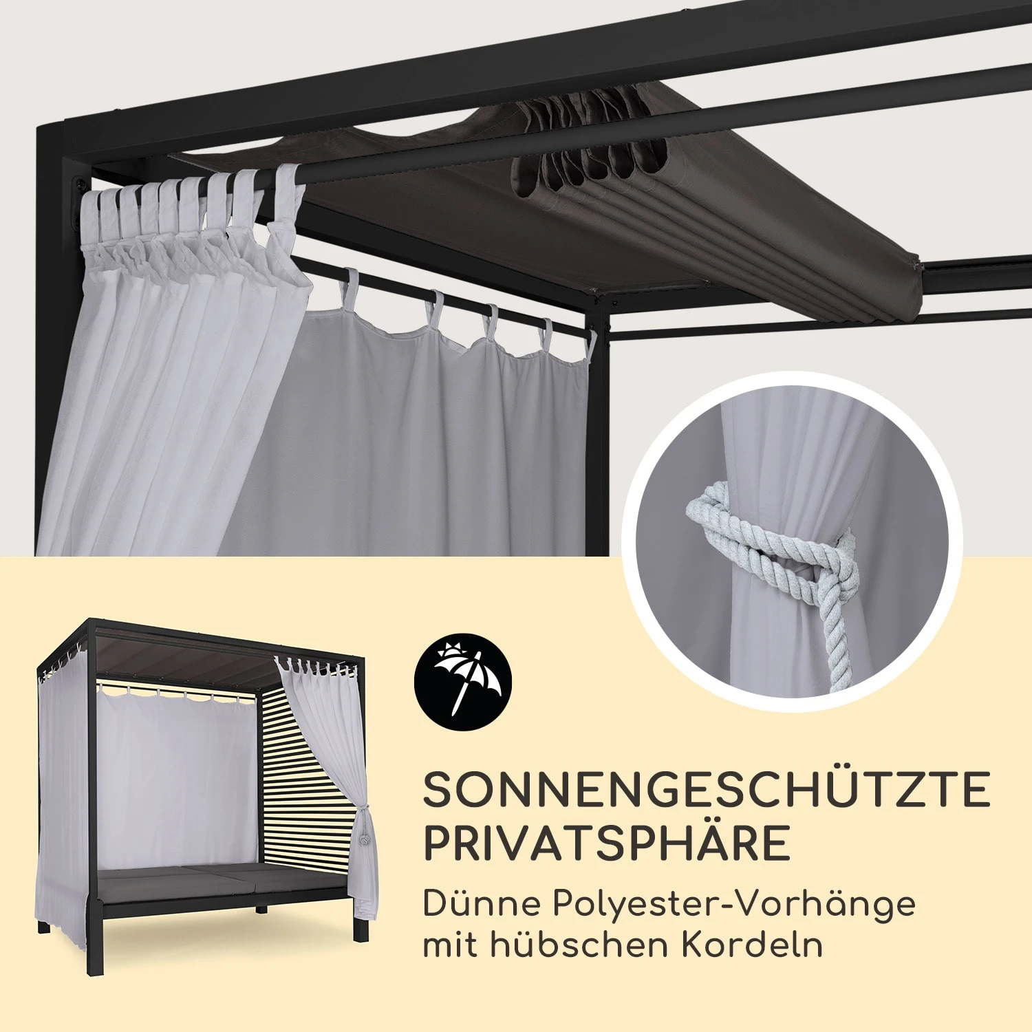 Eremitage Double Lux Sonnenliege 4 Liegepositionen 2 Personen 6 Cm Polster – Bild 3