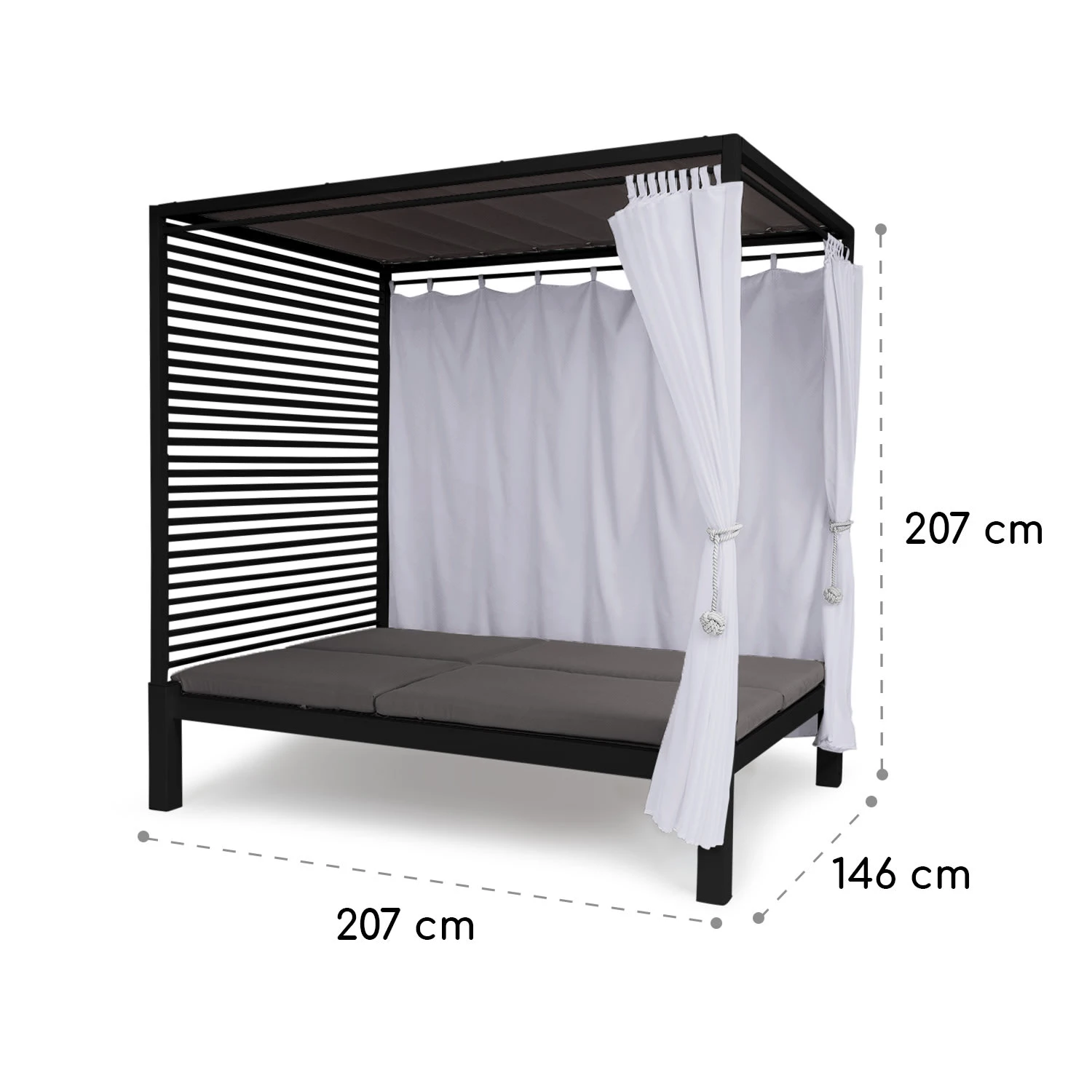 Eremitage Double Lux Sonnenliege 4 Liegepositionen 2 Personen 6 Cm Polster – Bild 10