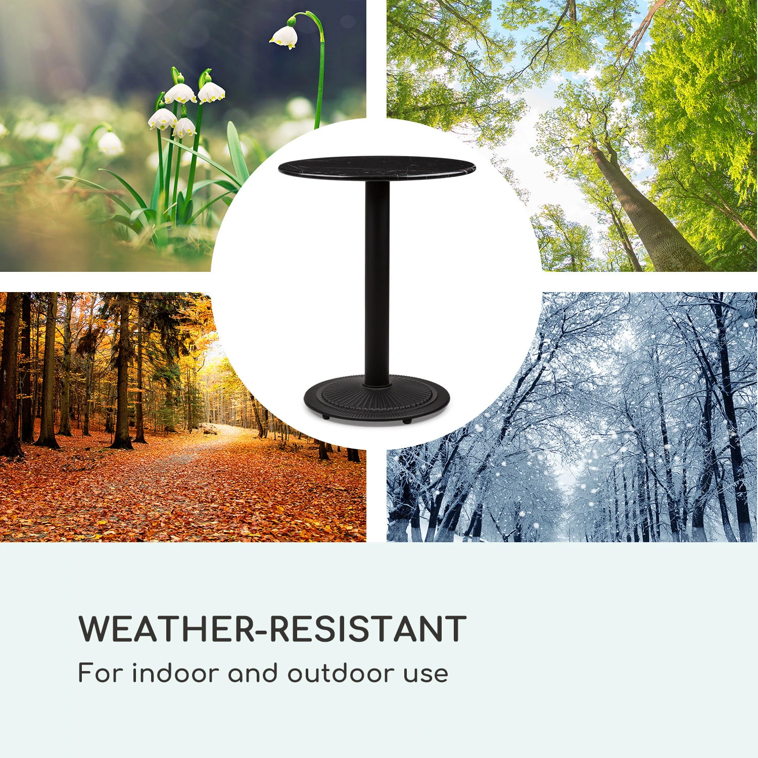 Patras Pearl Bistro-Tisch Jugendstil Marmor Ø 60 Cm H 75 Cm Gusseisern – Bild 7