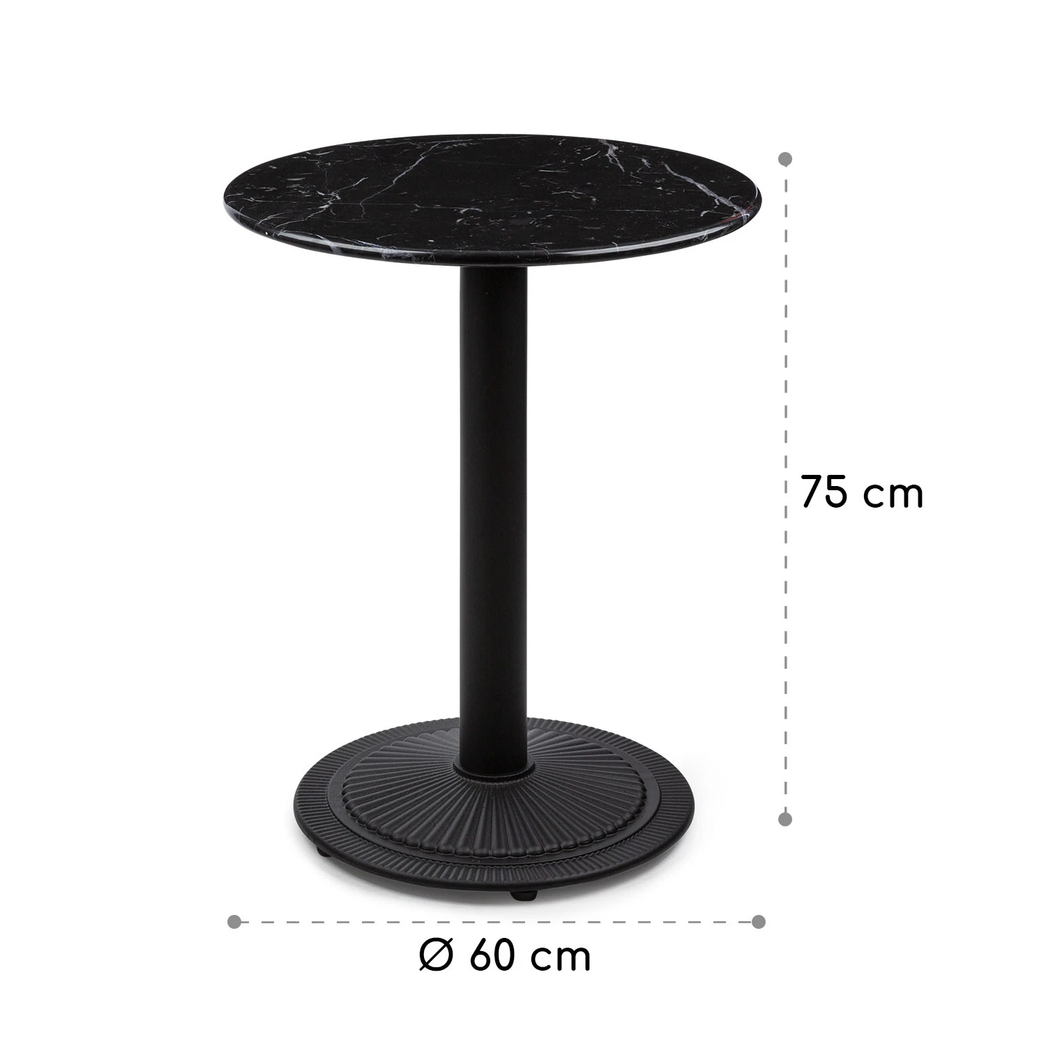 Patras Pearl Bistro-Tisch Jugendstil Marmor Ø 60 Cm H 75 Cm Gusseisern – Bild 8