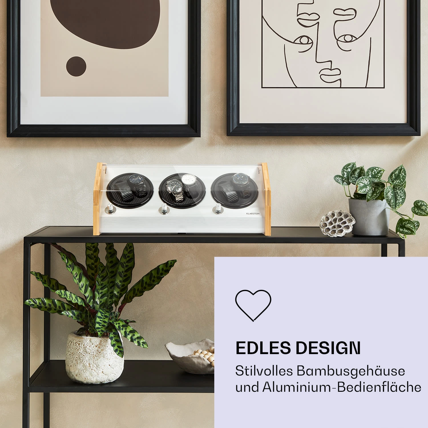 Garonne 6 Uhrenbeweger 6 Uhren 3 Geschwindigkeiten 4 Modi Bambus – Bild 2