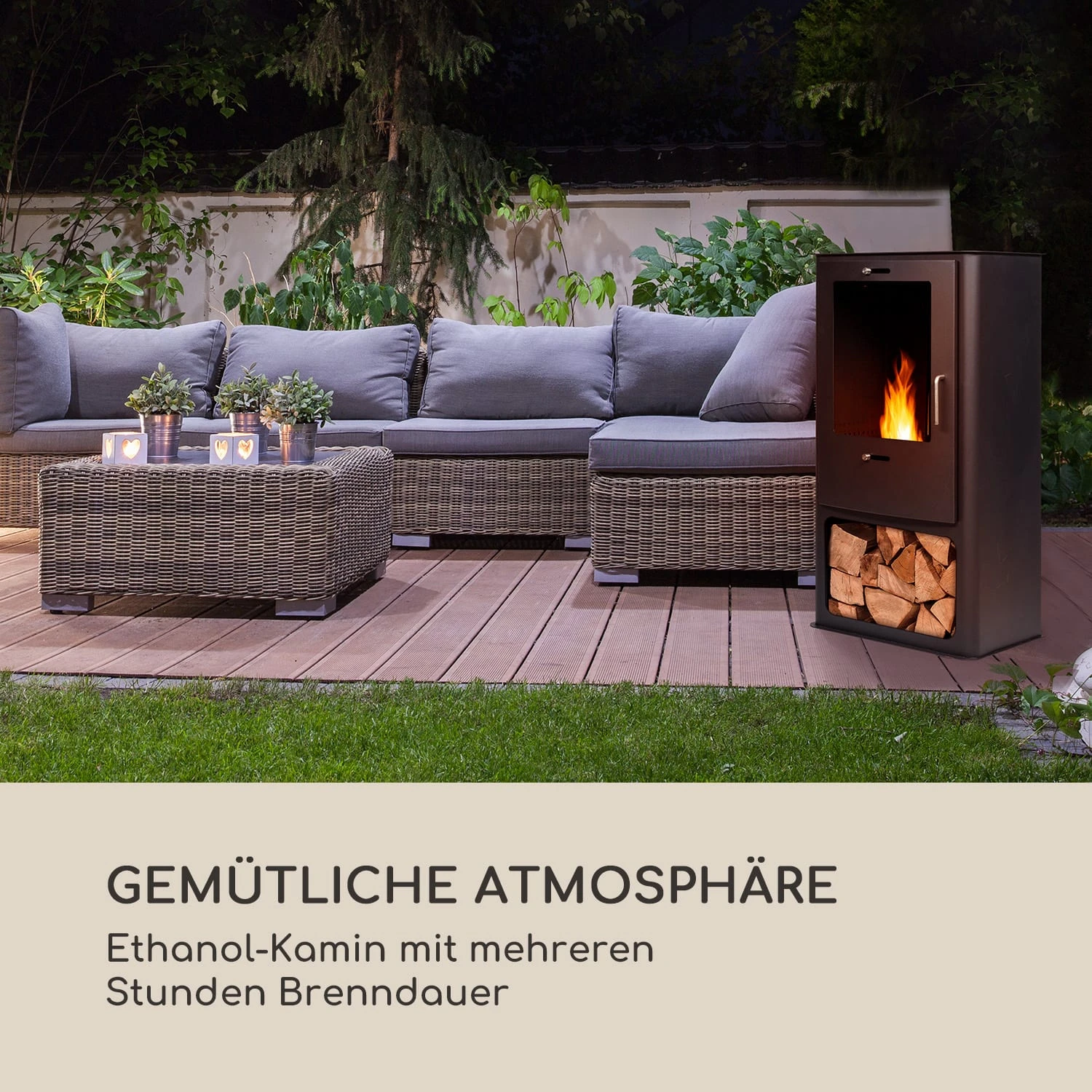 Fiamme Cantal Ethanol-Kamin Edelstahl-Brenner 1,2 Liter 4-6 H Brenndauer – Bild 2