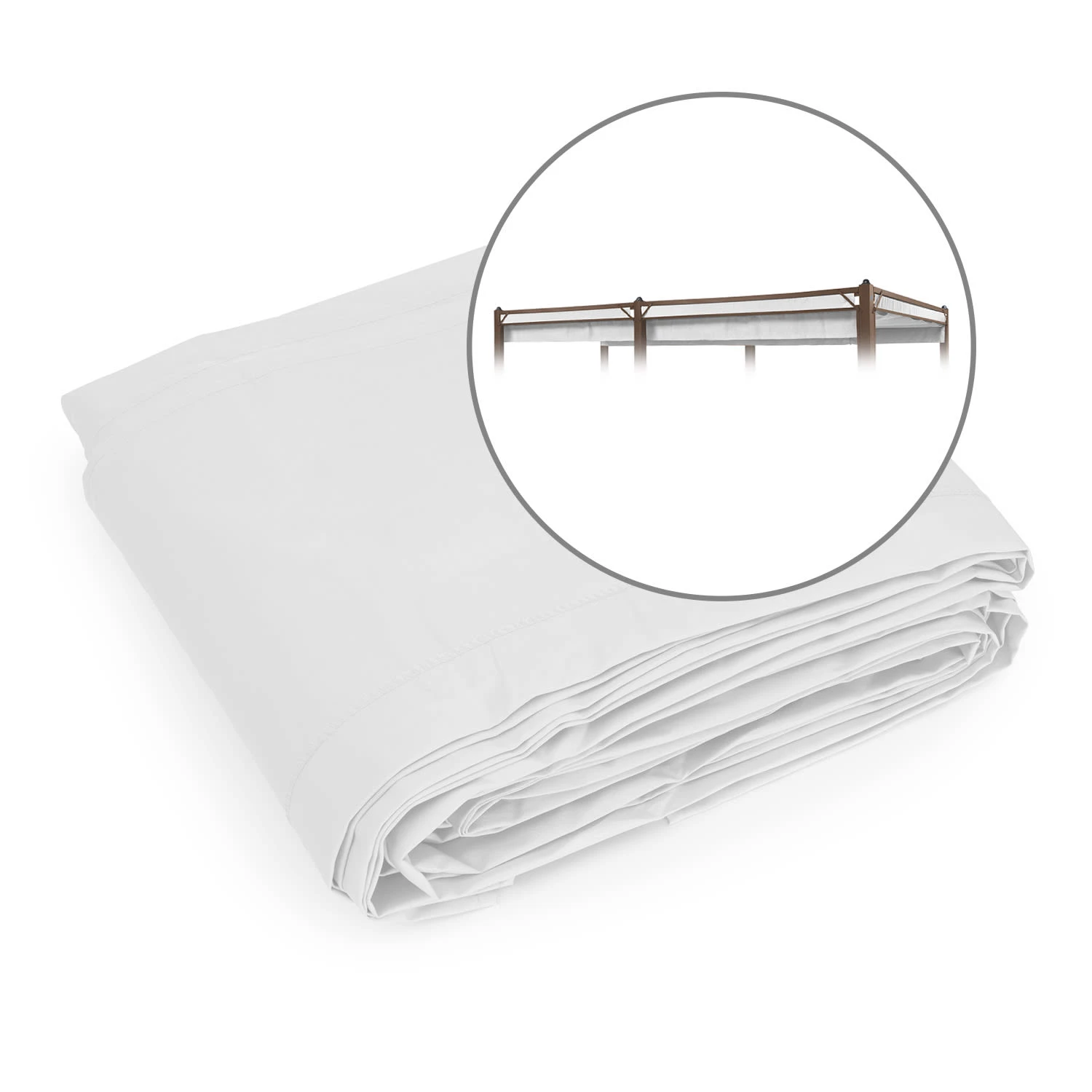 Pantheon Cortina Pergola Ersatzdach 200 G/m² Polyester-Tuch 3x6 M Inkl. Seilzug