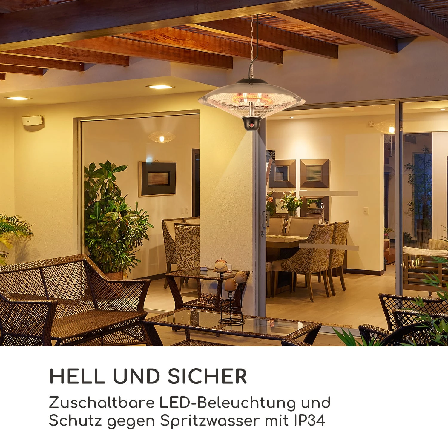 Heizsporn Deckenheizstrahler 60,5 Cm (Ø) LED-Lampe Fernbedienung – Bild 4