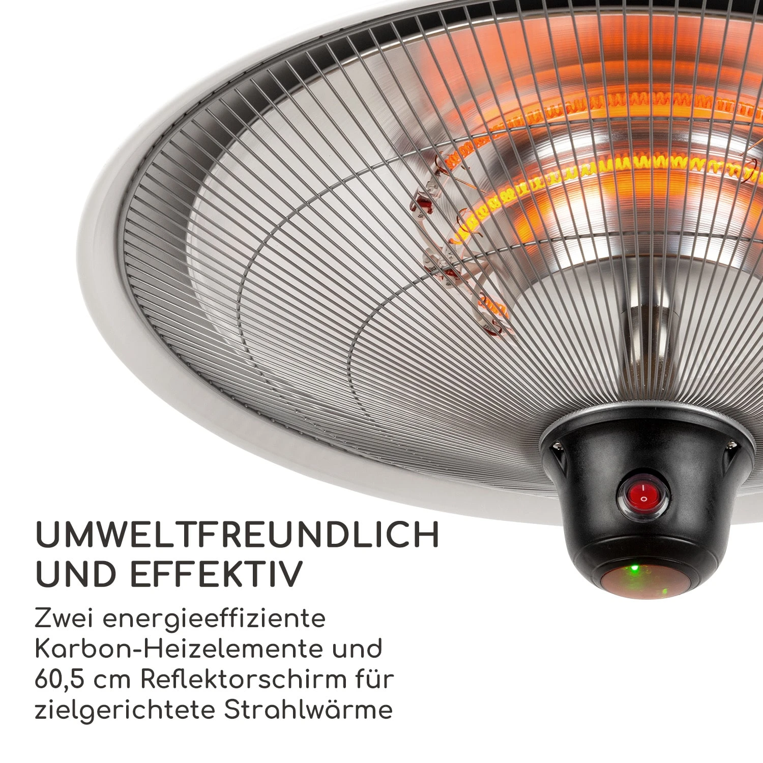 Heizsporn Deckenheizstrahler 60,5 Cm (Ø) LED-Lampe Fernbedienung – Bild 5