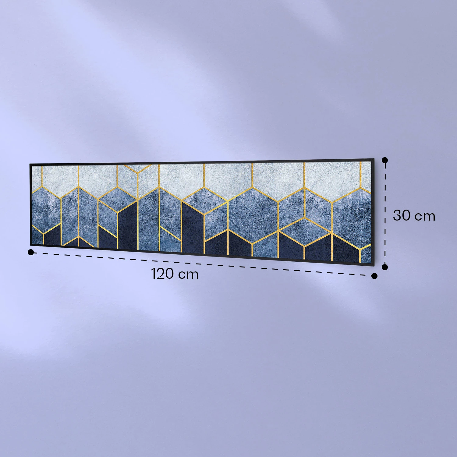 Wonderwall Air Art Smart Infrarotheizung Blaue Linie 120x30cm 350W – Bild 7