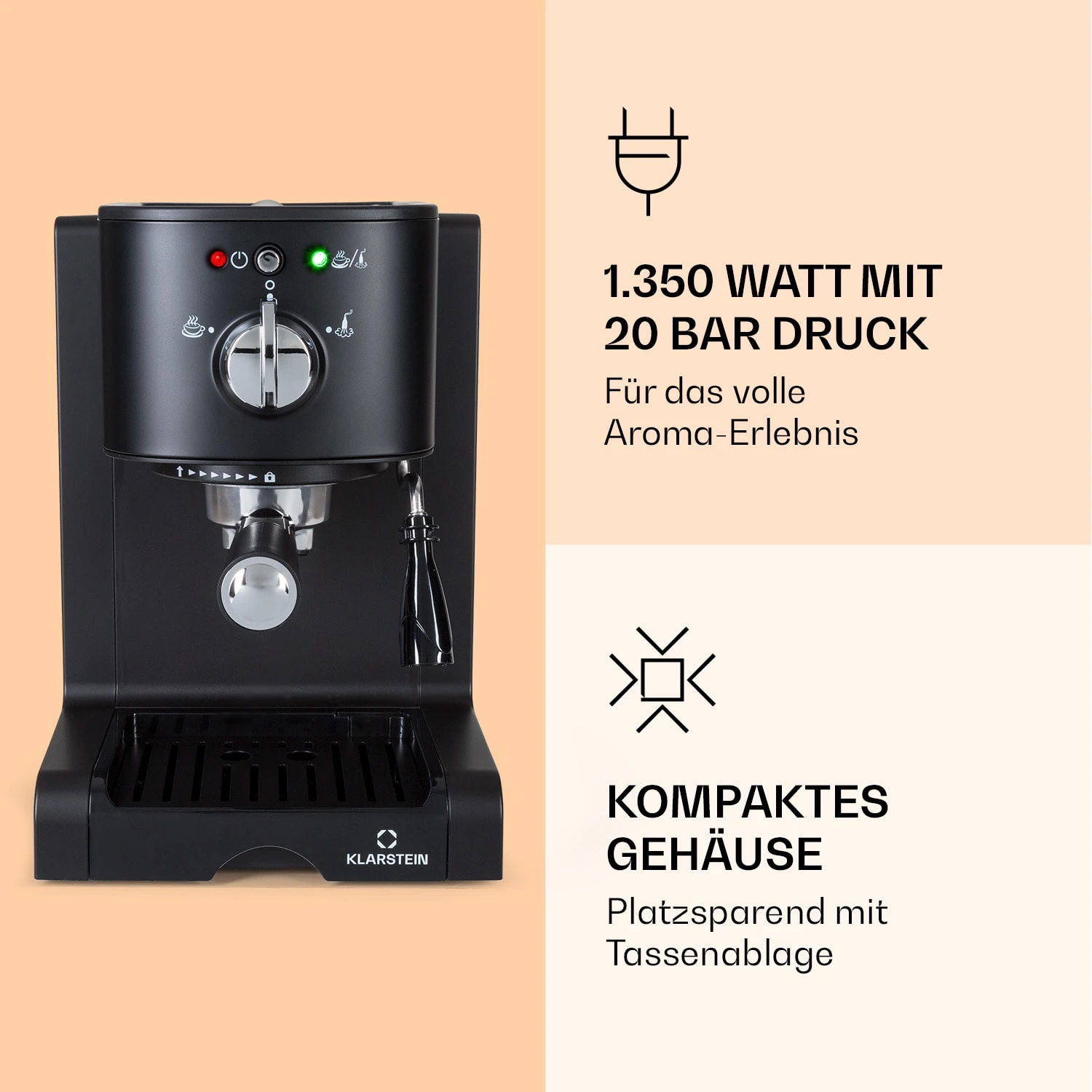 Passionata 20 Espressomaschine 20 Bar 6 Tassen 1,25 Liter Milchschaum – Bild 3