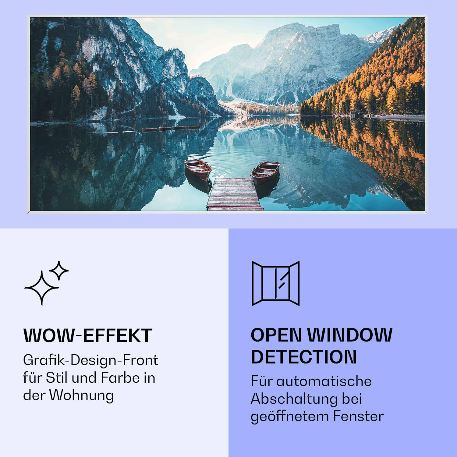 Wonderwall Air Art Smart Infrarotheizung See Horizontal 120x60cm 700W – Bild 6