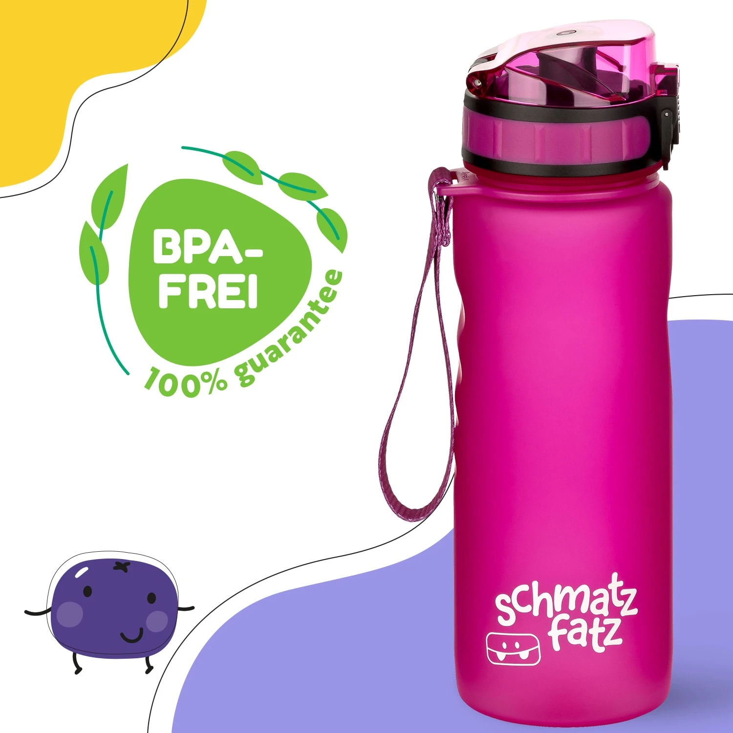 Schmatzfatz Trinkflasche Sportflasche 500 Ml 24 Cm Tritan – Bild 2