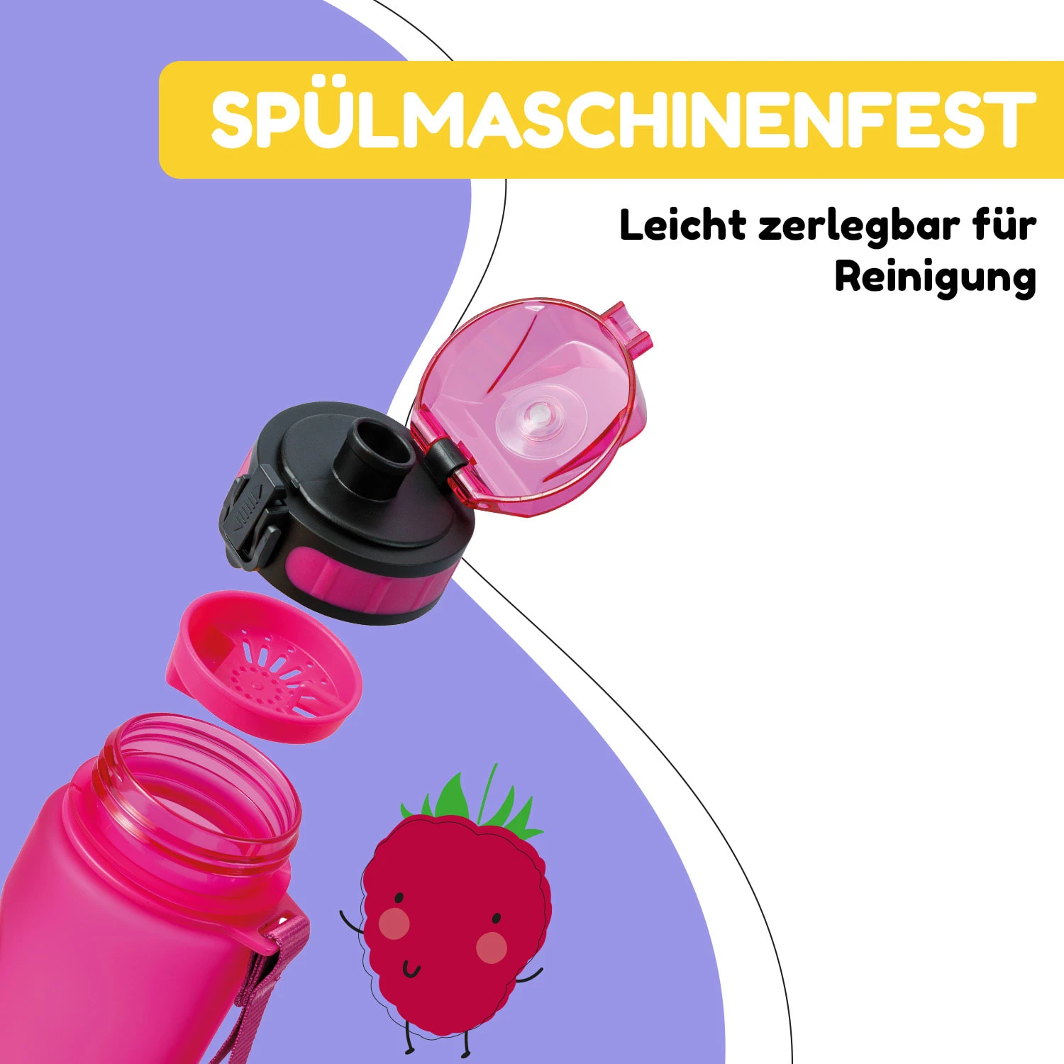 Schmatzfatz Trinkflasche Sportflasche 500 Ml 24 Cm Tritan – Bild 4