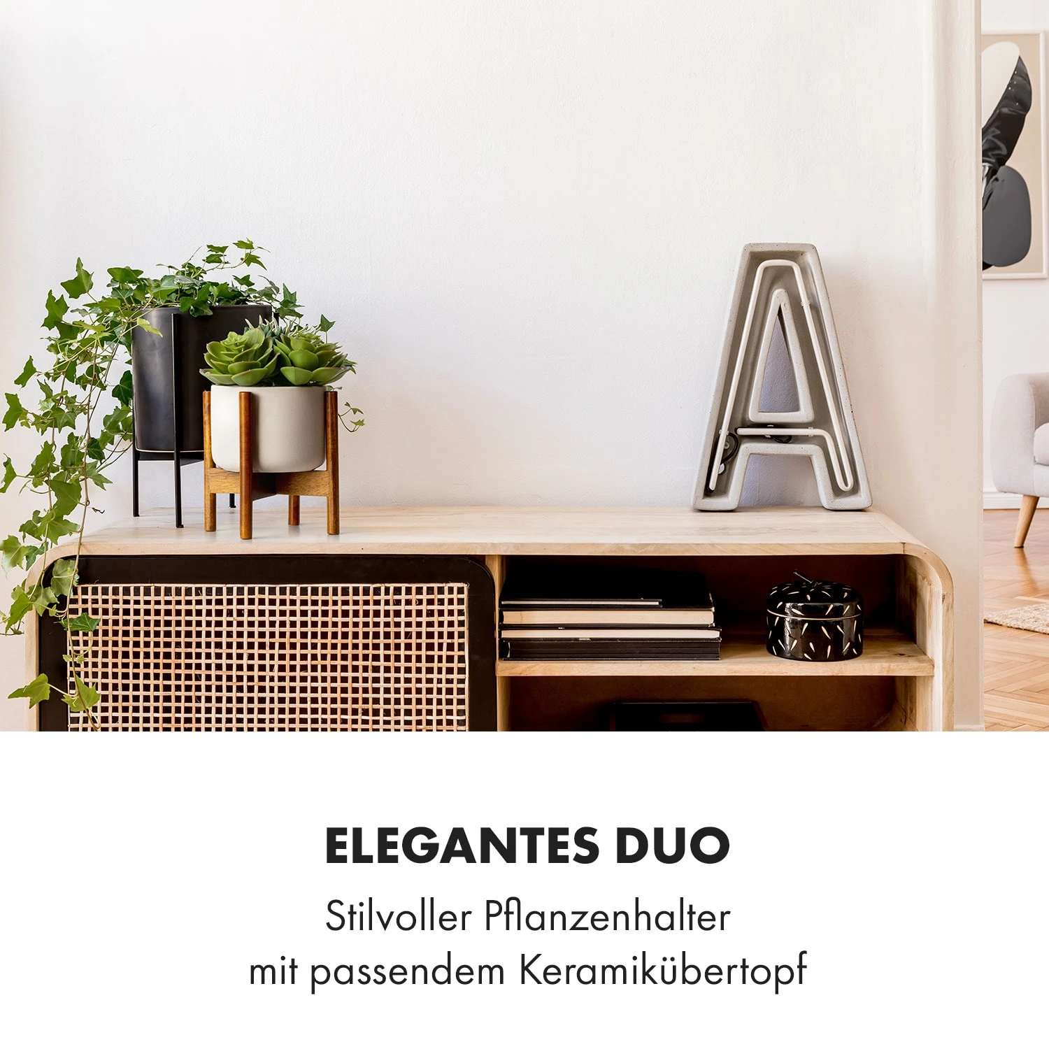 Thorn Blumentopf Mit Ständer 50er Jahre Stil 2 Größen – Bild 2