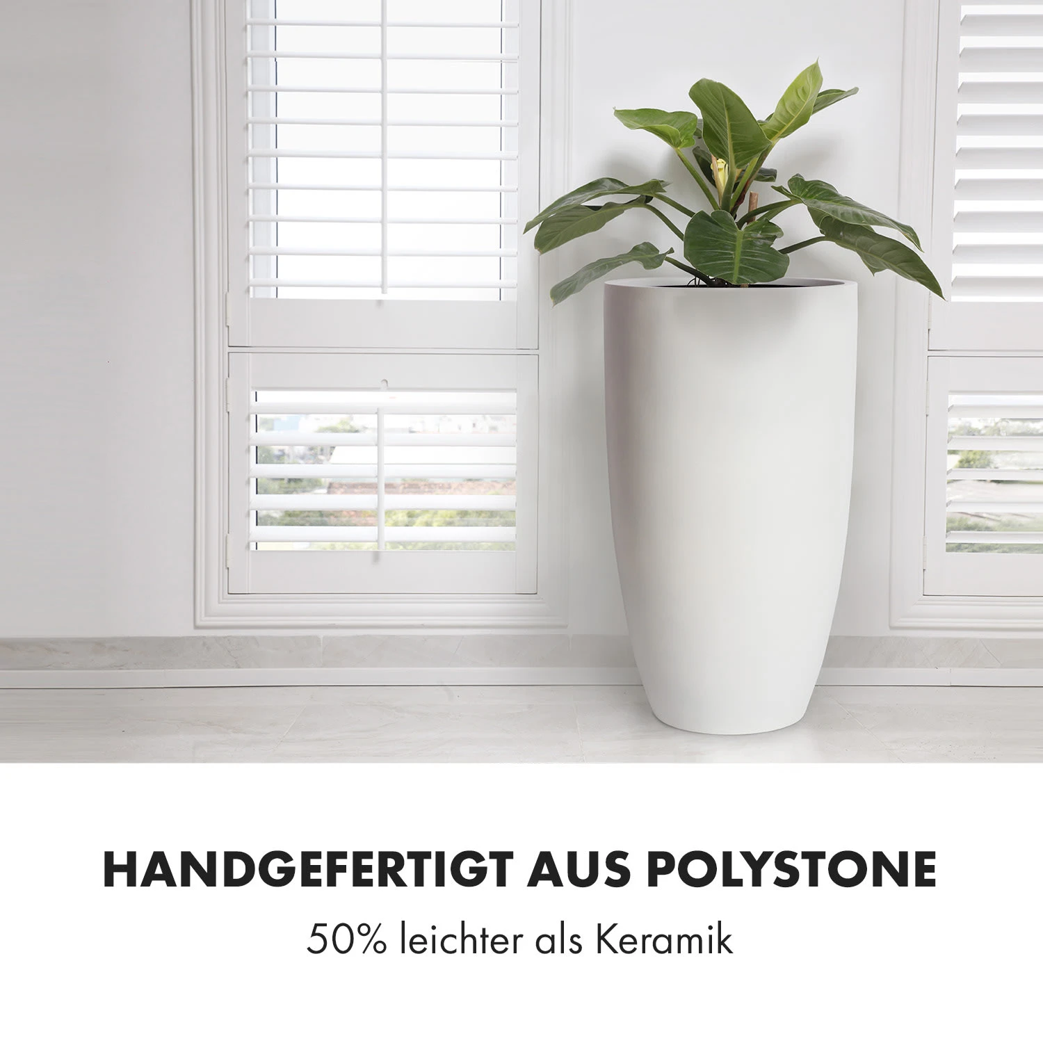 Almere Blumentopf Faserstein Pflanzenfreundlich Handgemacht Konisch – Bild 4