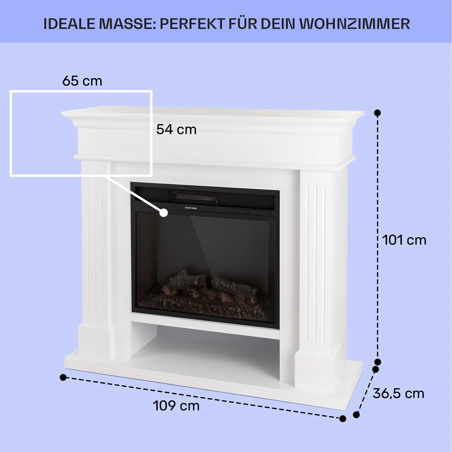 Las Pilas Elektrokamin Heizlüfter 900/1800W Wochentimer Fernbedienung – Bild 5
