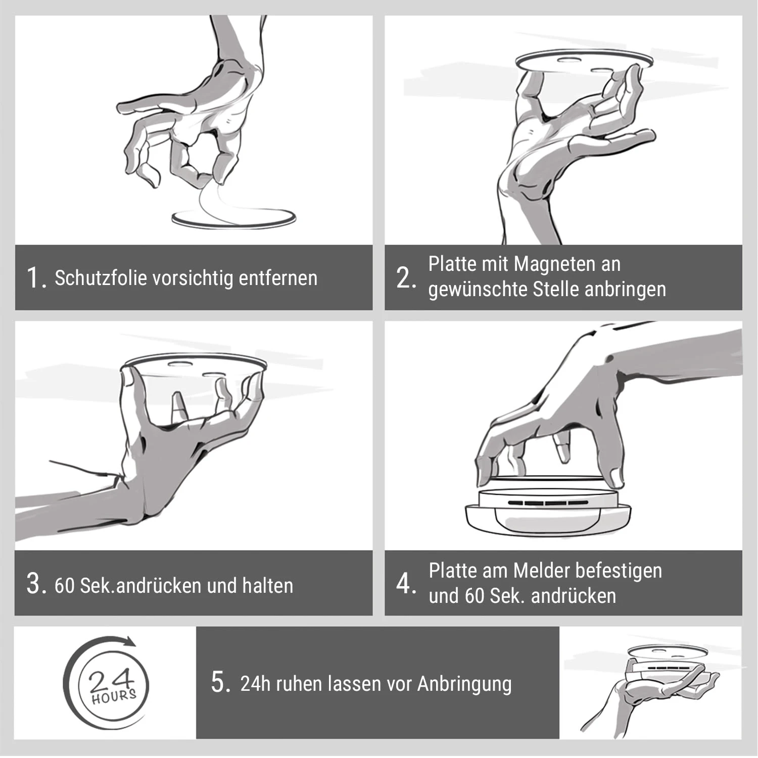 Mount Mini Magnethalterung Für Rauchmelder Ab 5 Cm Ø Selbstklebend – Bild 4