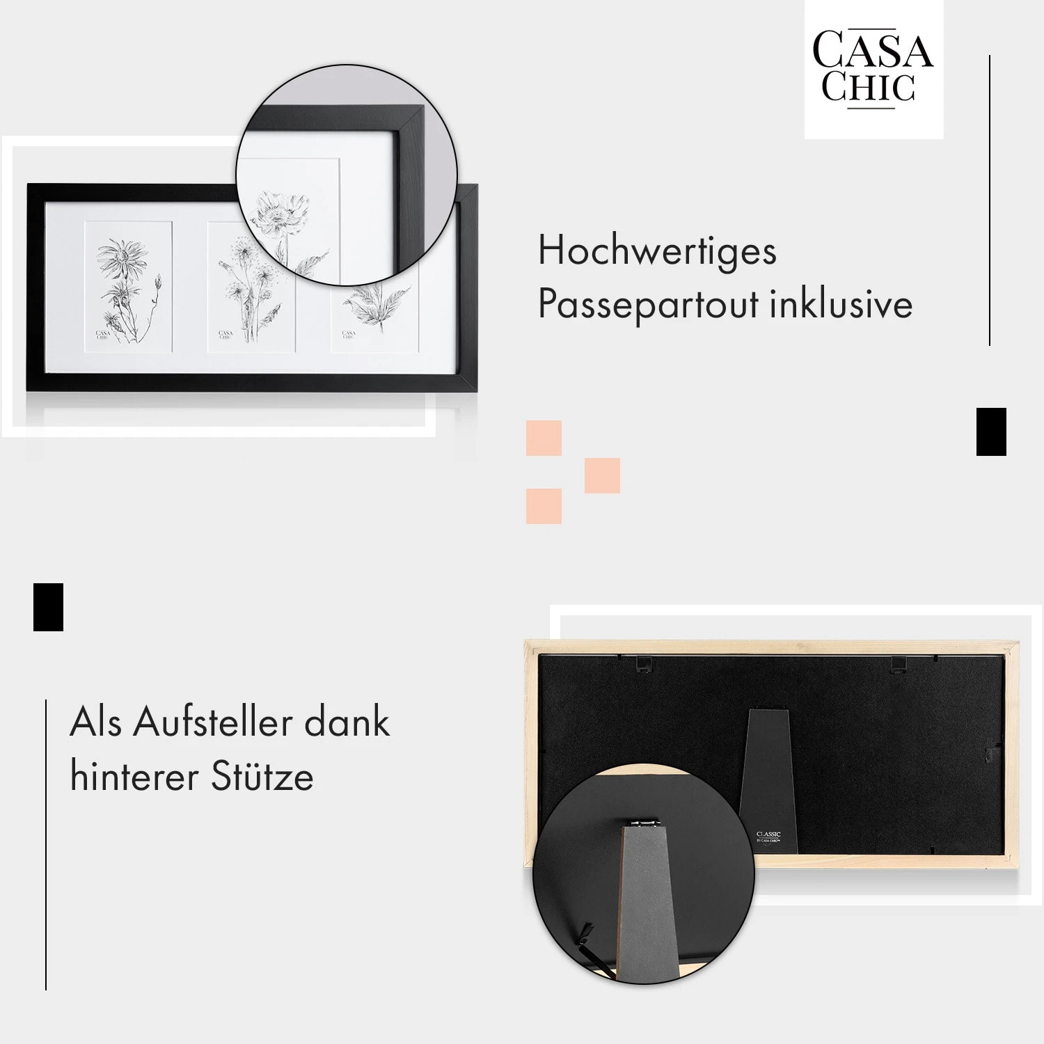 Moorgate Bilderrahmen Rechteckig 3er-Rahmen 15 X 10 Cm Passepartout Holz – Bild 4