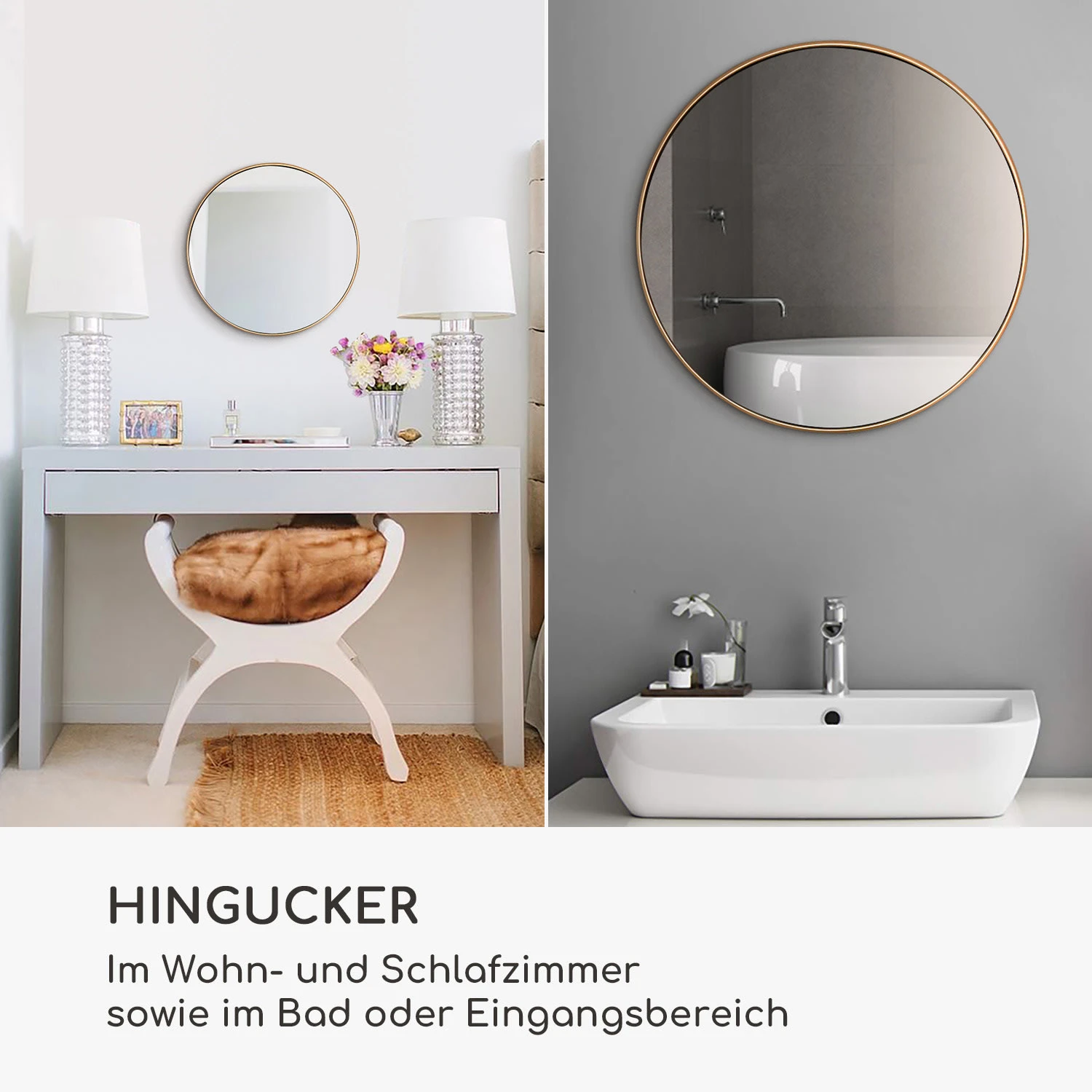 Fournier Wandspiegel Metallrahmen Rund Ø 40 Cm – Bild 3