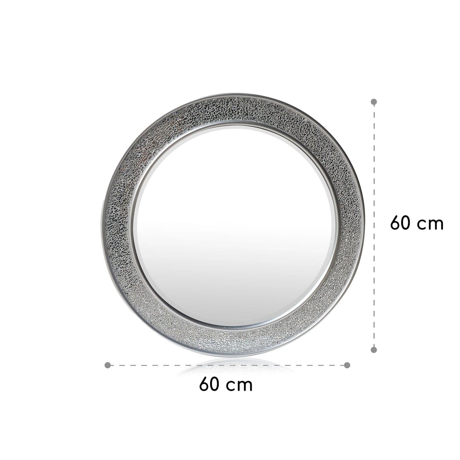 Cheyne Wandspiegel Holzrahmen Rund Ø 60 Cm Mosaik-Design – Bild 7