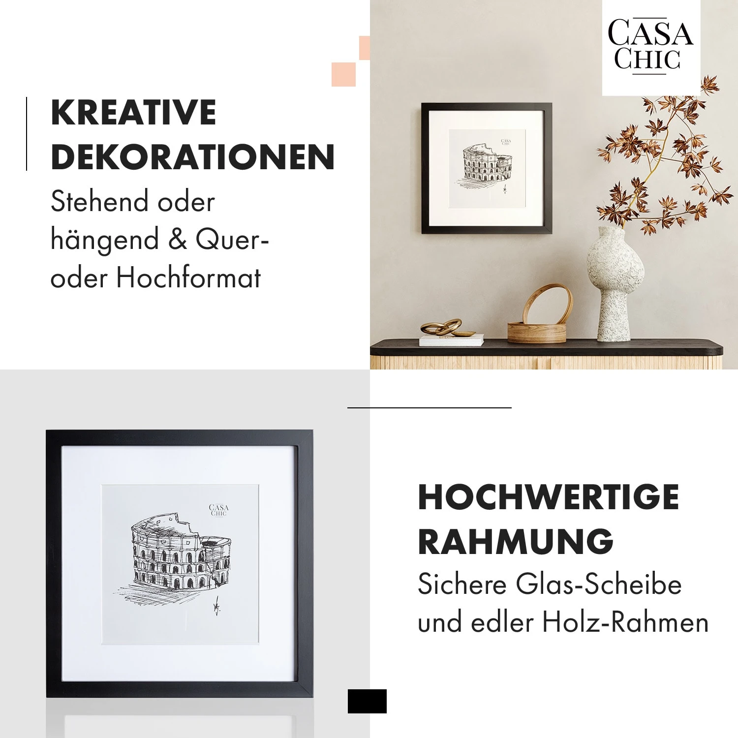 Cannon Bilderrahmen Quadratisch 30 X 30 Cm Fotos Passepartout Echtholz – Bild 3