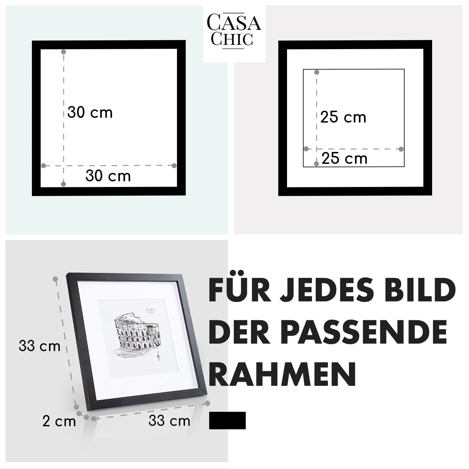 Cannon Bilderrahmen Quadratisch 30 X 30 Cm Fotos Passepartout Echtholz – Bild 5