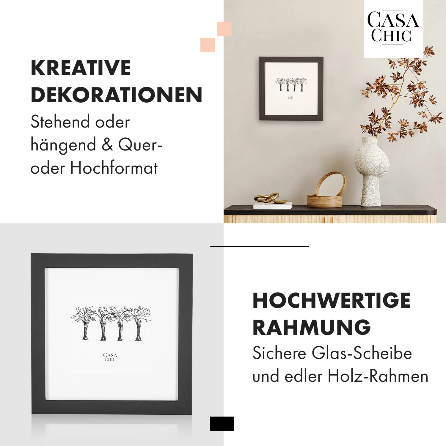 Cannon Bilderrahmen Quadratisch 20 X 20 Cm Fotos Passepartout Echtholz – Bild 3