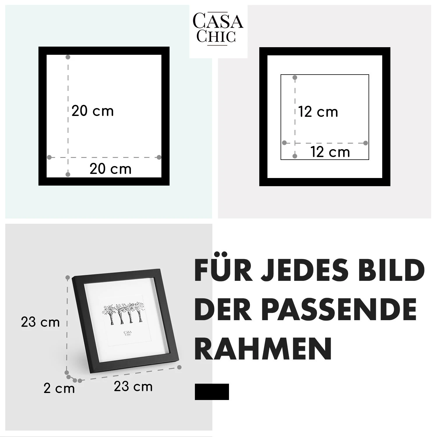 Cannon Bilderrahmen Quadratisch 20 X 20 Cm Fotos Passepartout Echtholz – Bild 5