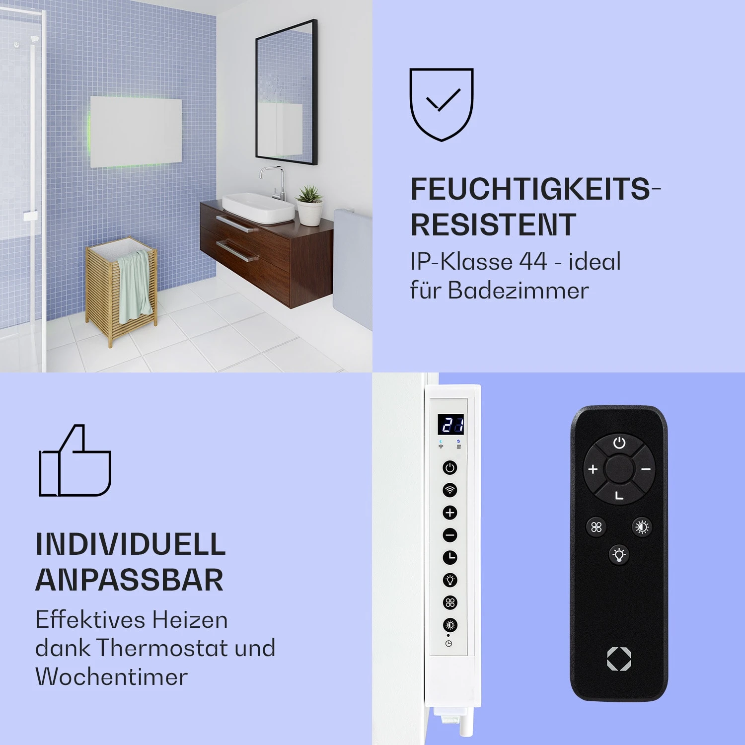 Mojave 750 Smart 2-in-1 Heizgerät Infrarot Konvektor 85x60cm 750W RGB-Licht – Bild 6