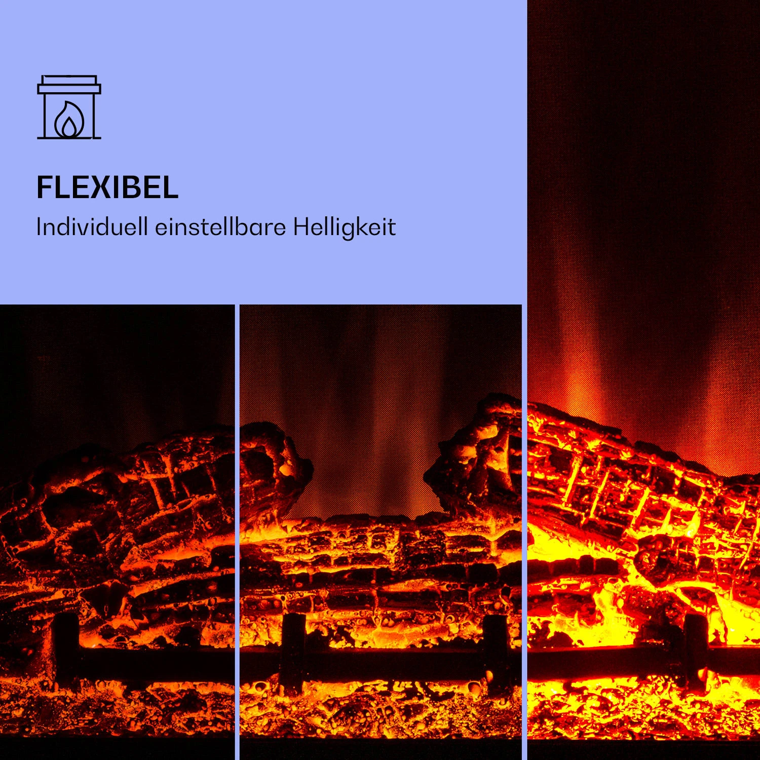 Dukono Elektrokamin 1800 W LED-Flammen Heizlüfter Timer Holzfach – Bild 4