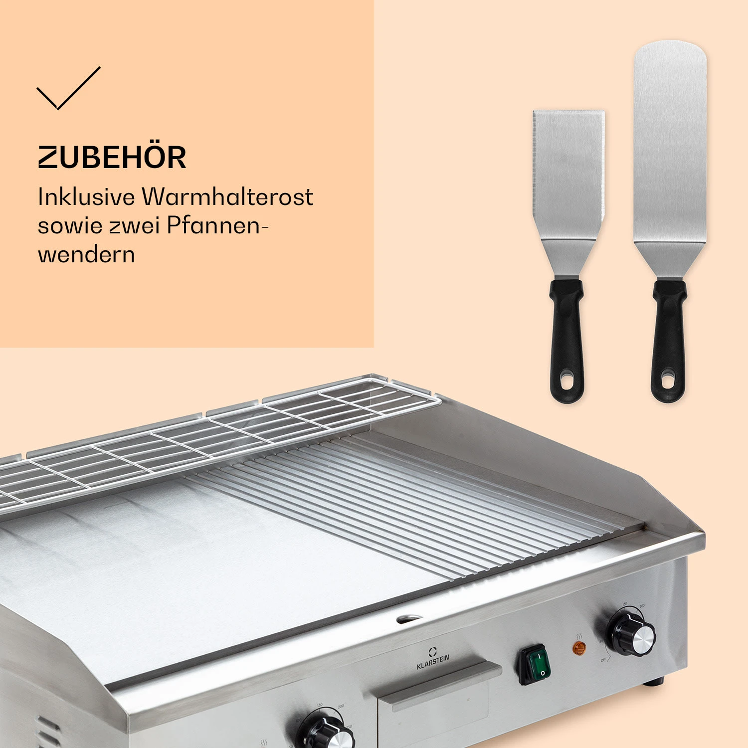 Grillmeile 4400 Elektrogrill Plancha 2x2200W Grillplatte Edelstahl – Bild 6